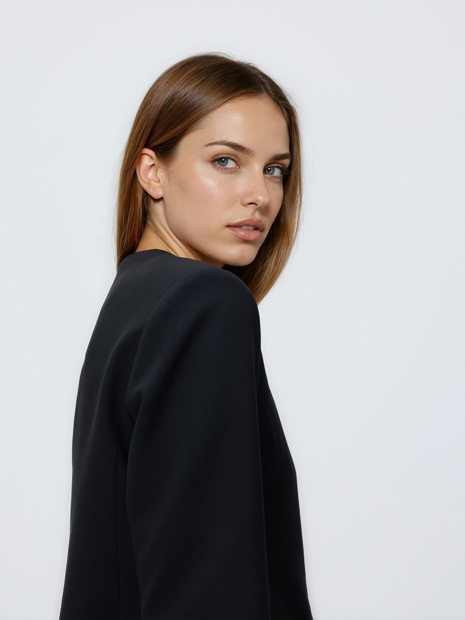 Black Single-Breasted Blazer, Black, large image number 3