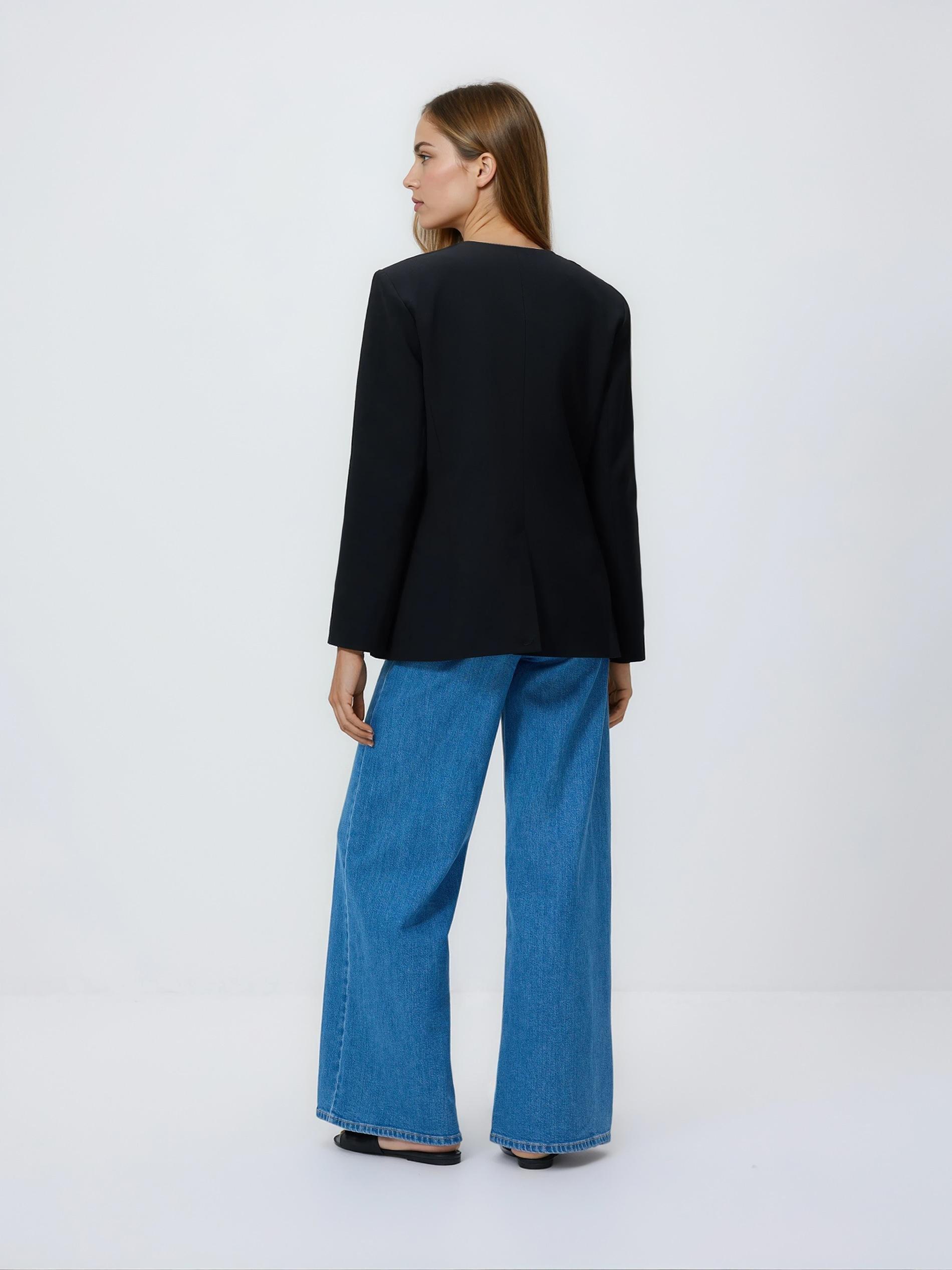 Black Single-Breasted Blazer, Black, large image number 4