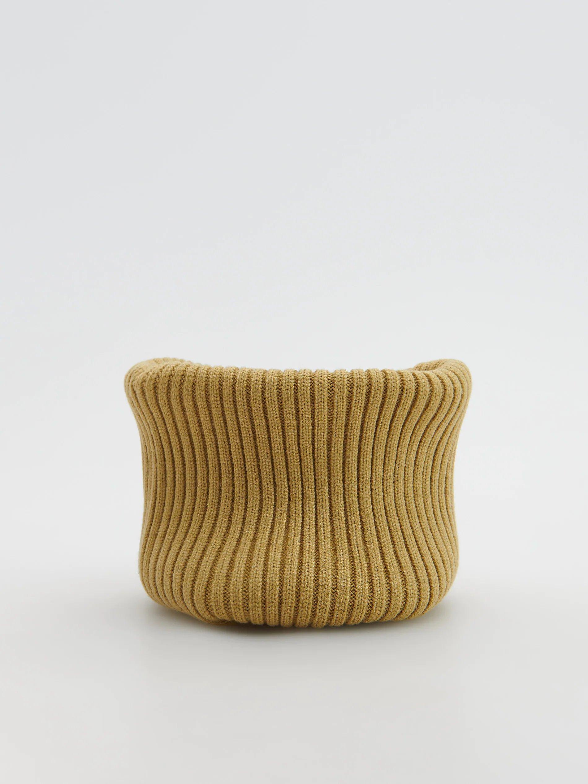 Light Olive Ribbed Chimney With Viscose, Kids Boy, , large image number 1