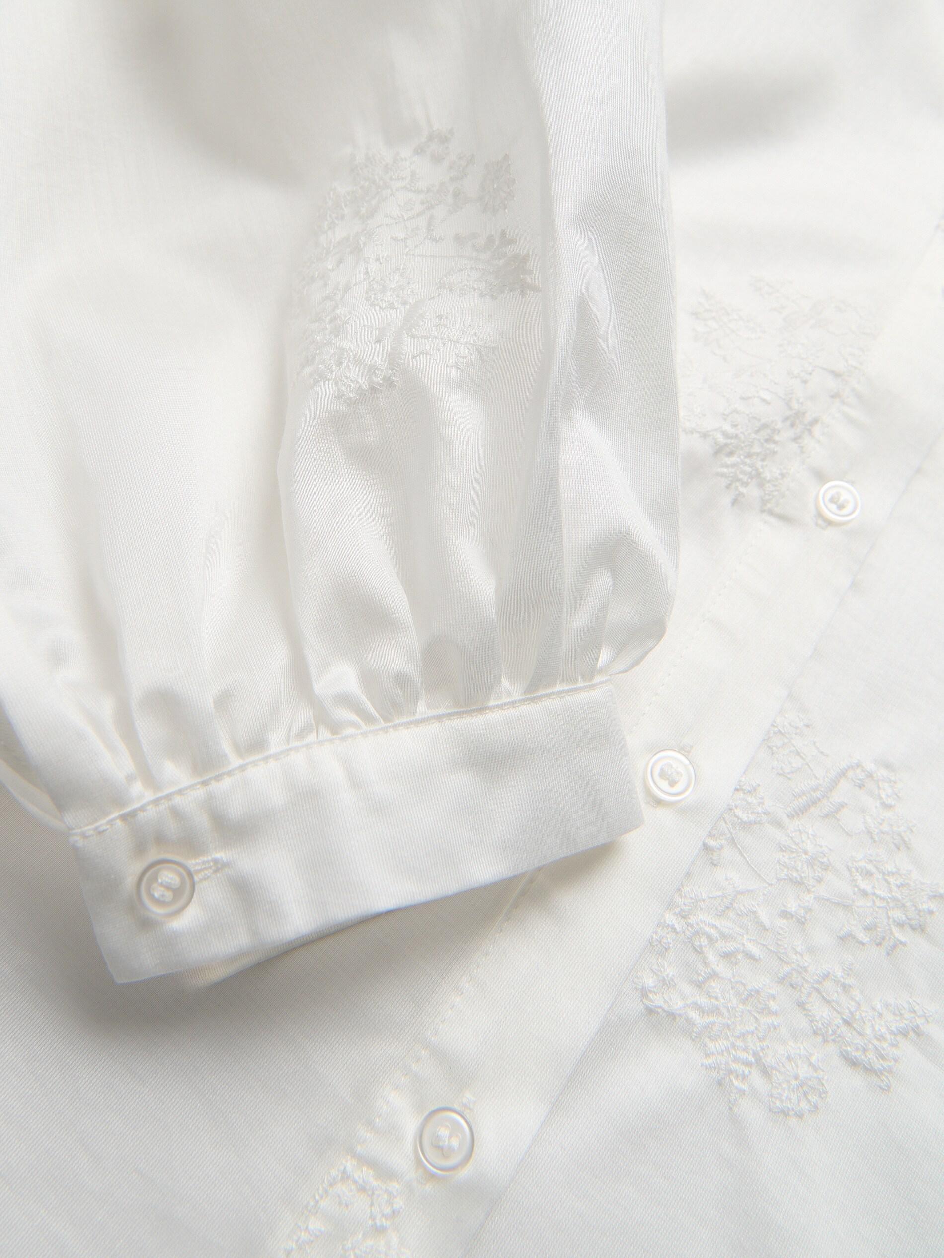 White Shirt With Decorative Embroidery, White, large image number 5