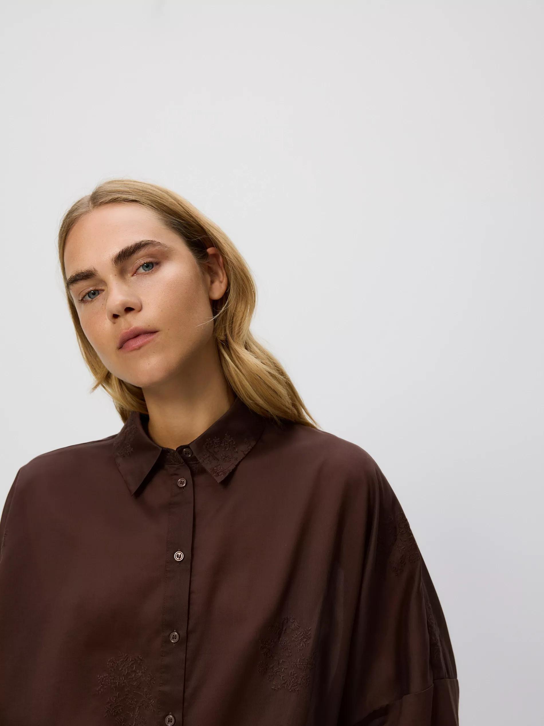 Brown Lyocell Shirt, Brown, medium