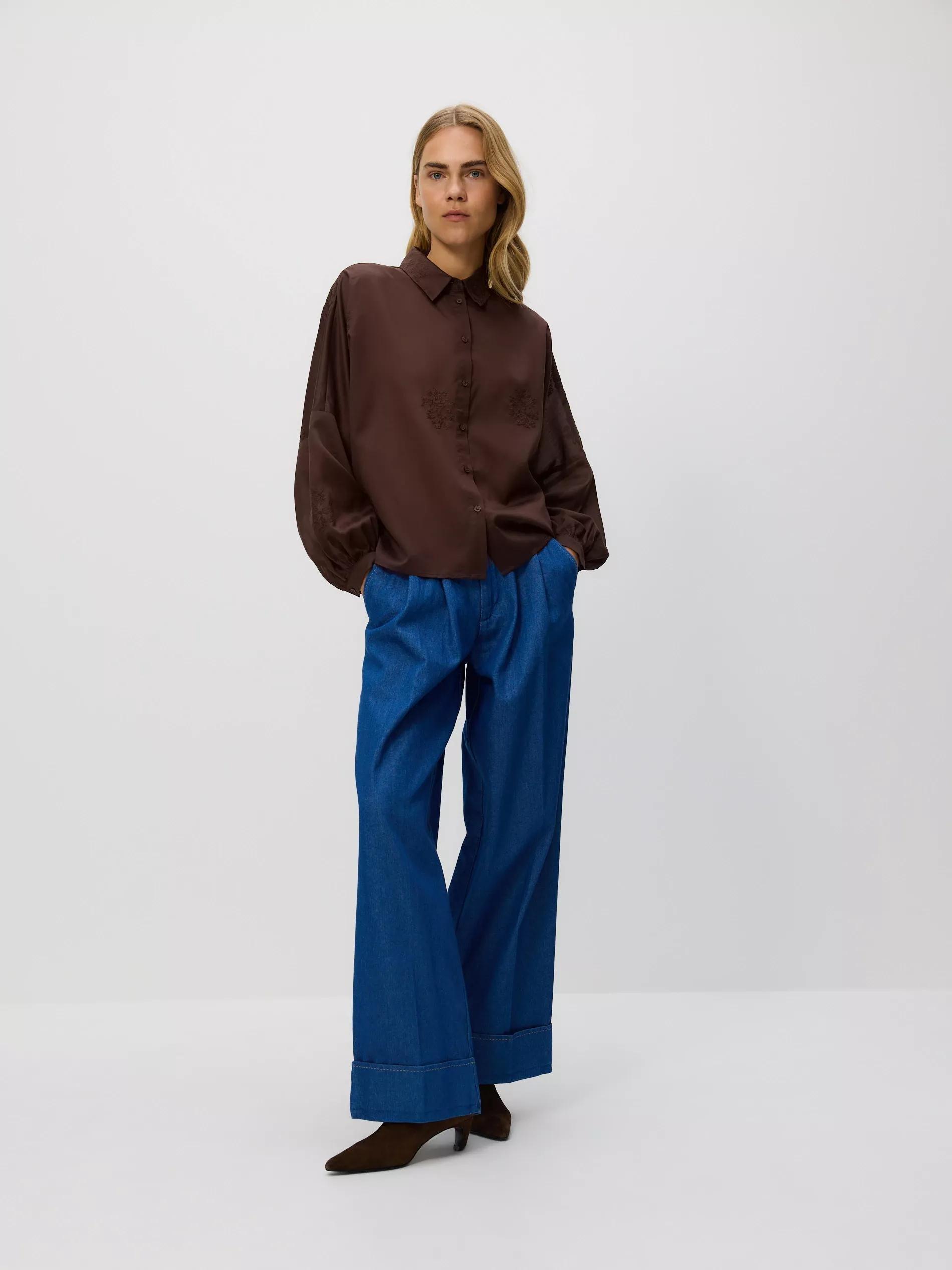 Brown Lyocell Shirt, Brown, medium