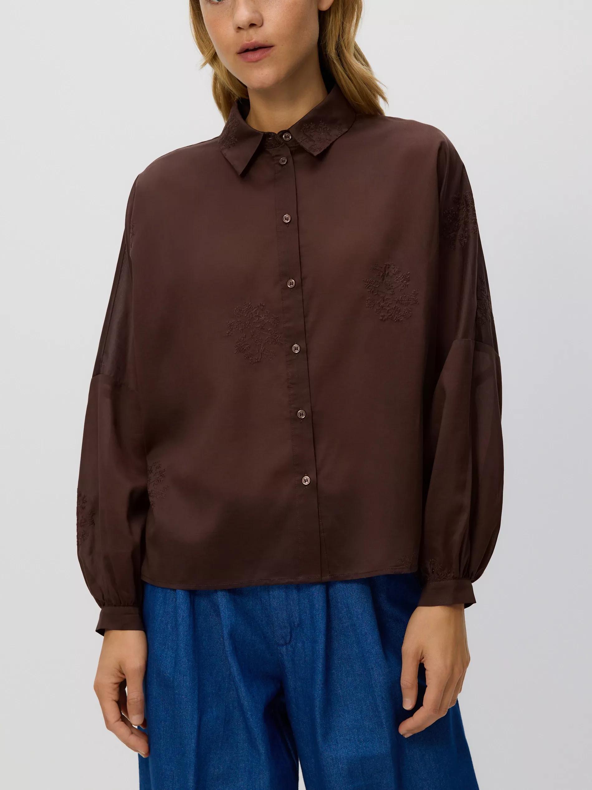 Brown Lyocell Shirt, Brown, large image number 2