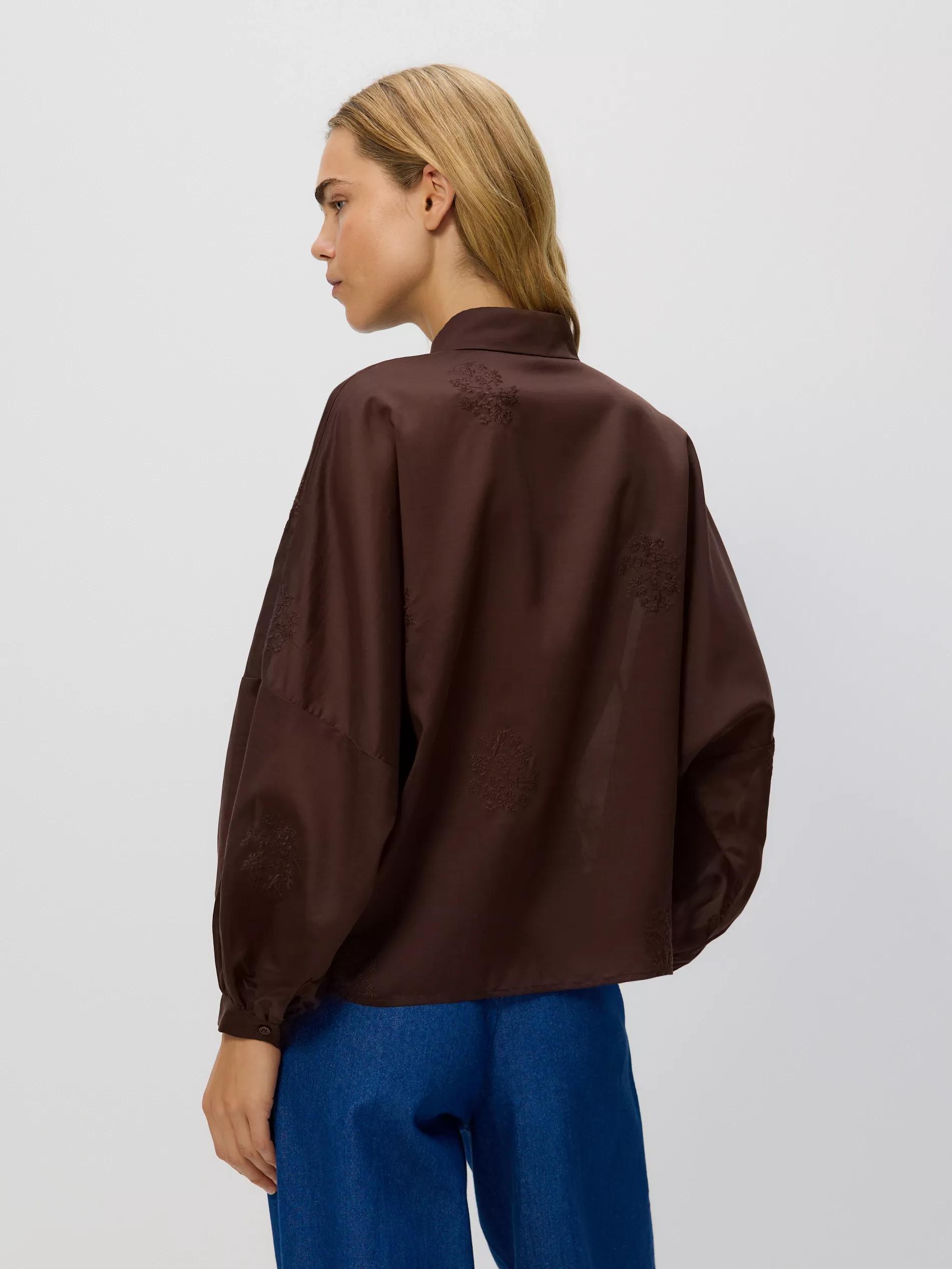 Brown Lyocell Shirt, Brown, large image number 3