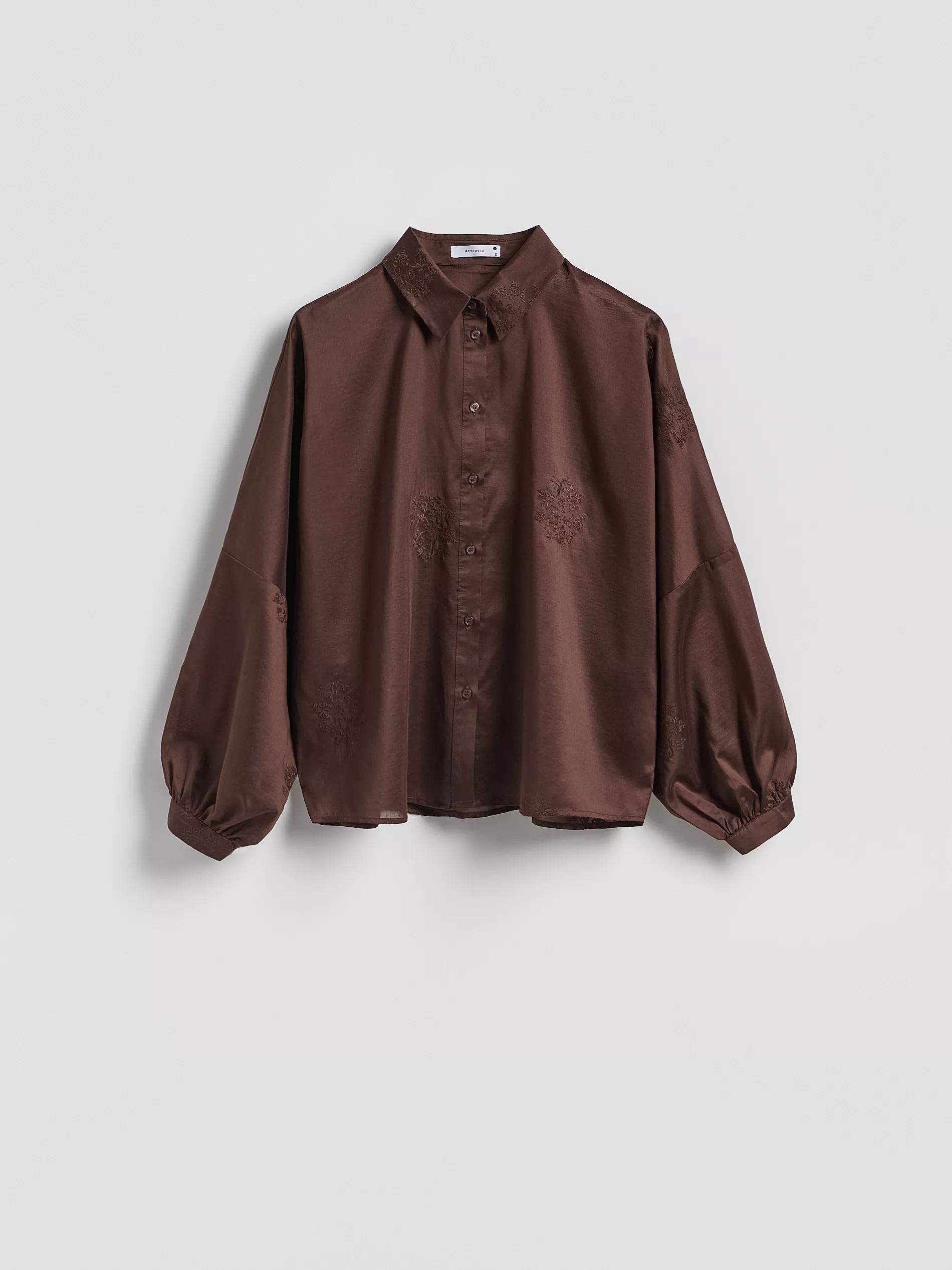 Brown Lyocell Shirt, Brown, large image number 4