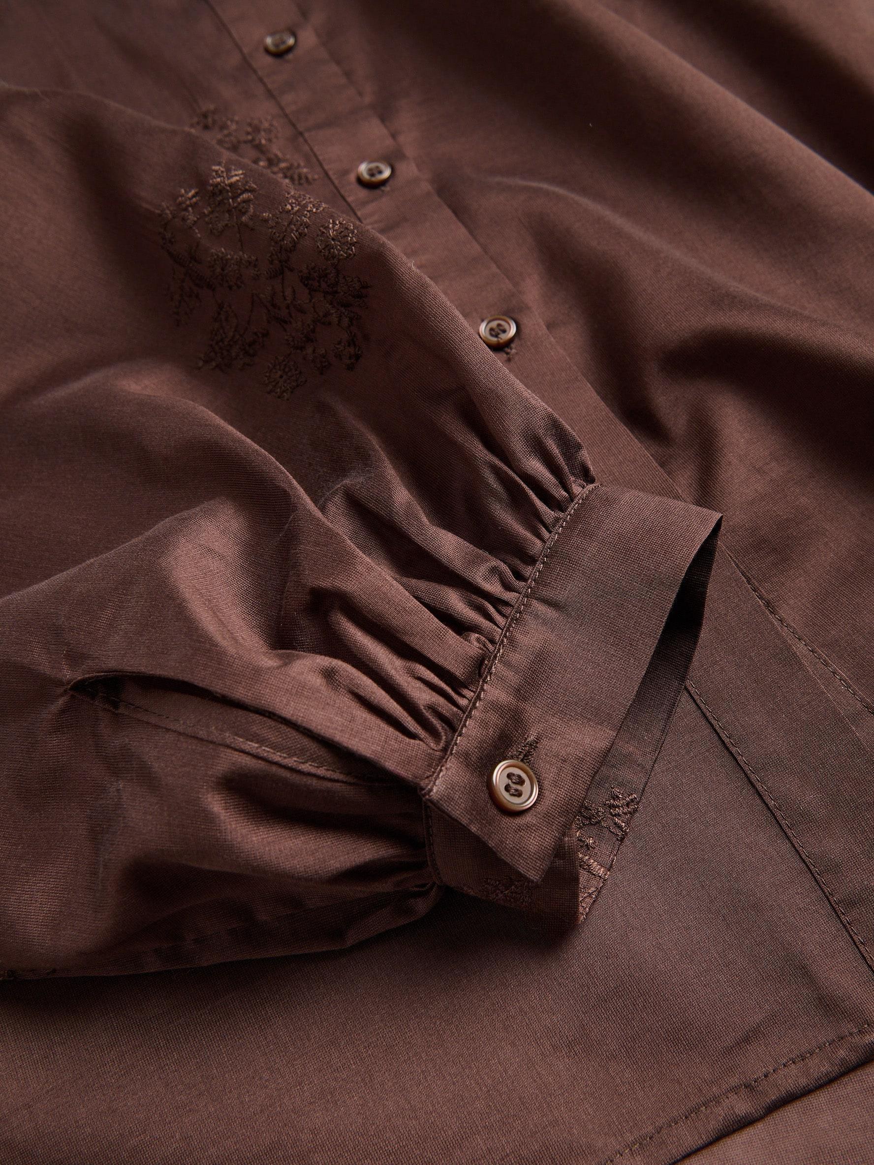 Brown Lyocell Shirt, Brown, large image number 5