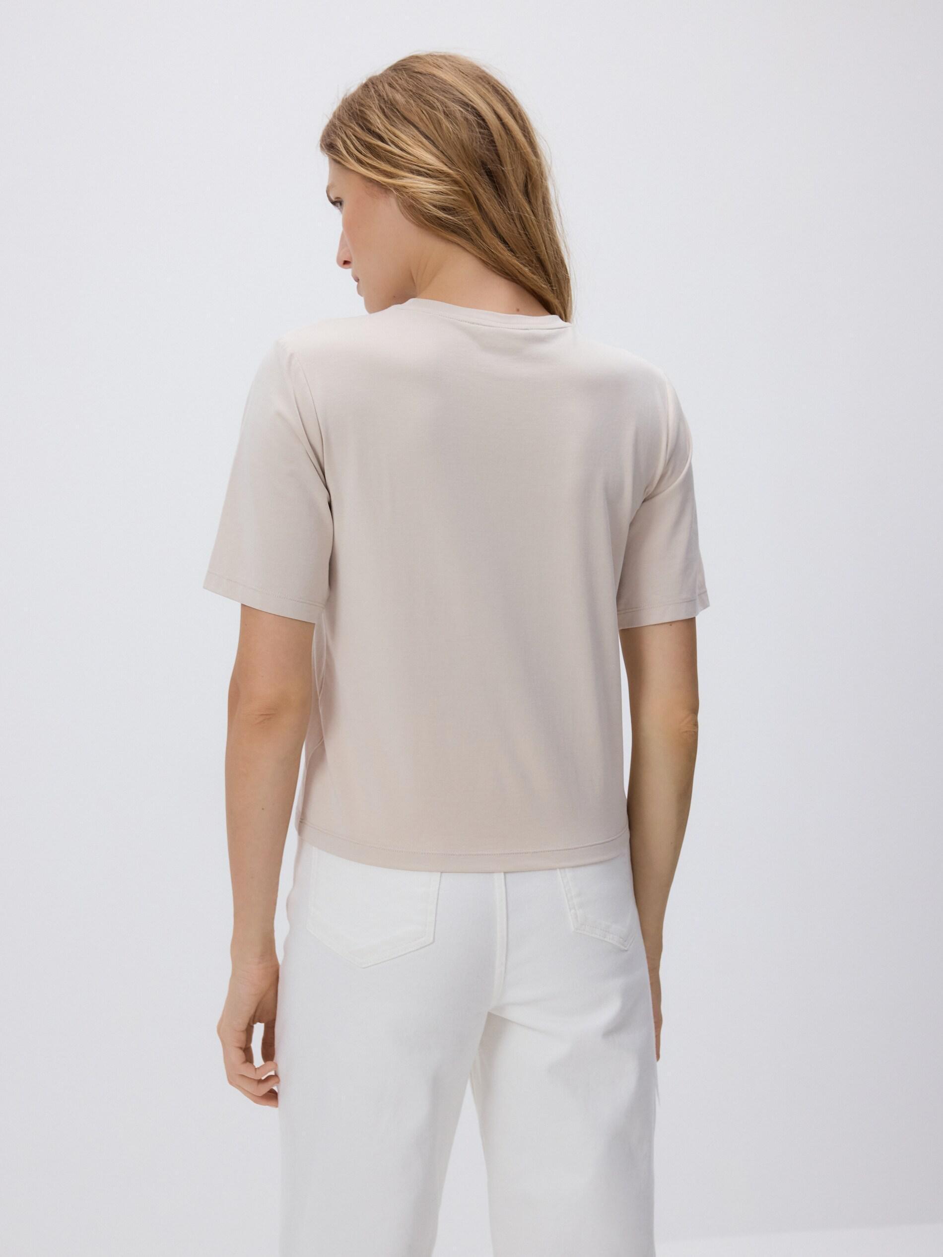 Beige Modal Blend Oversized T-Shirt, Beige, large image number 3