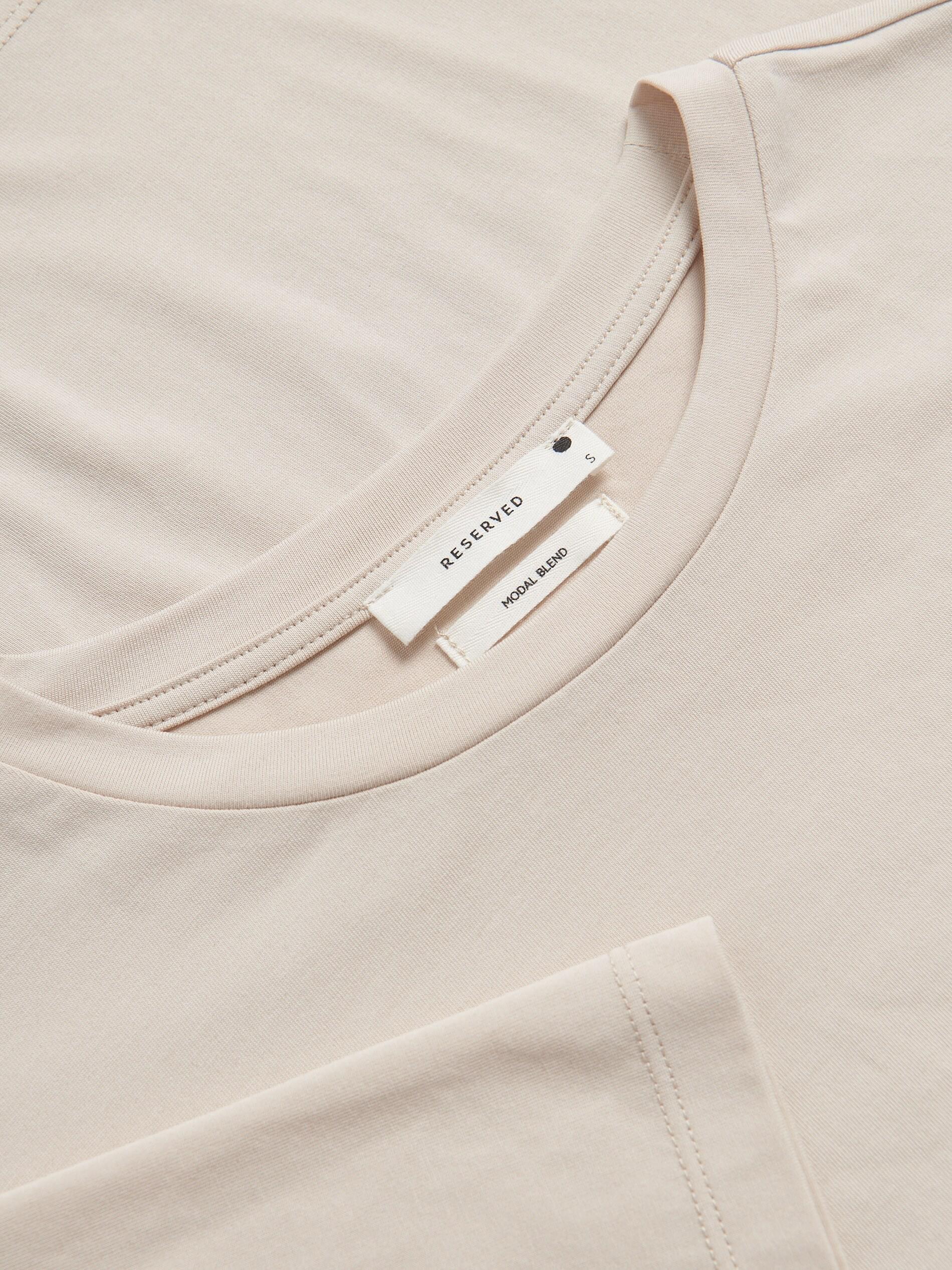 Beige Modal Blend Oversized T-Shirt, Beige, large image number 5