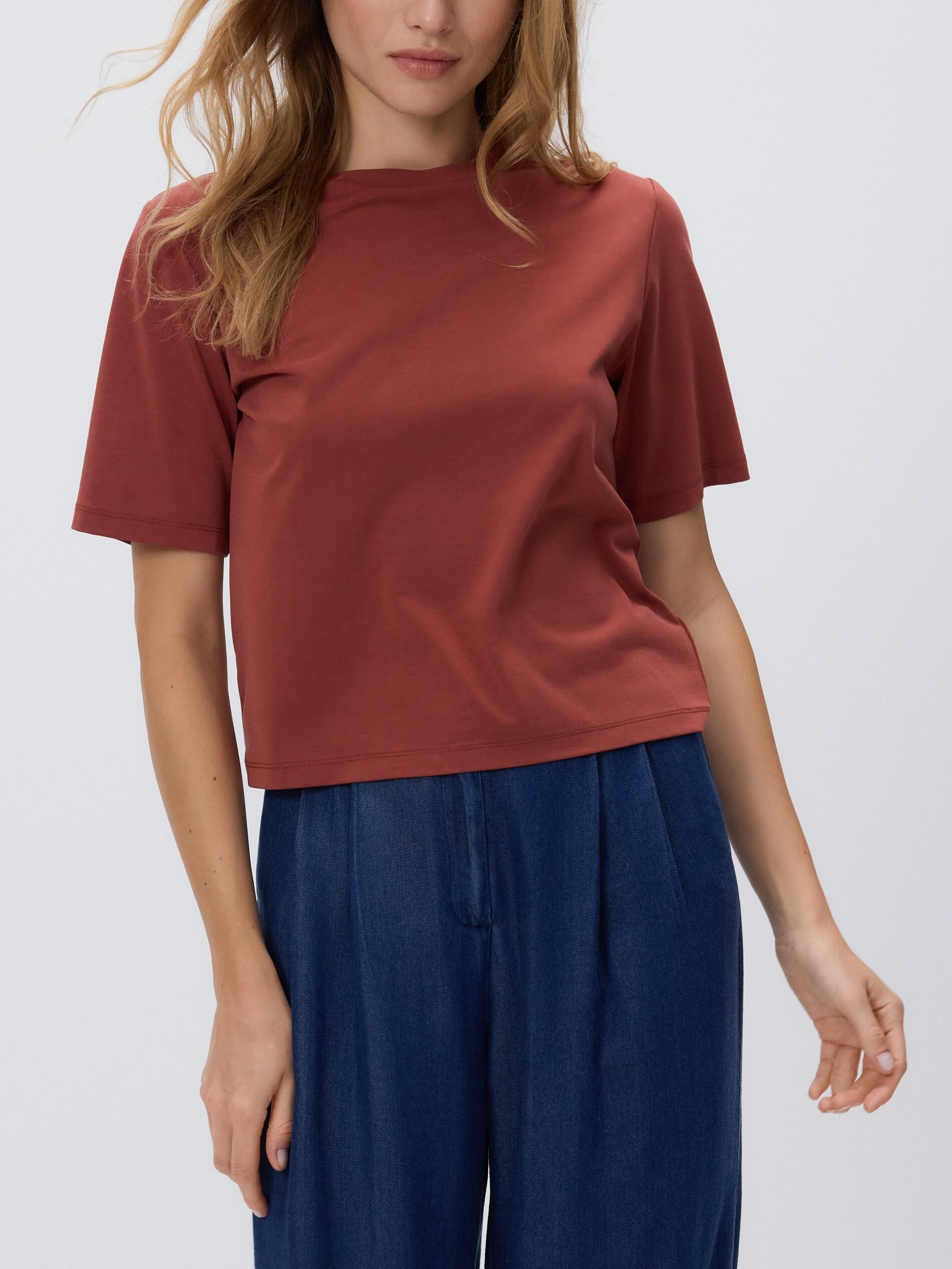 Brown Modal Blend Oversized T-Shirt, Orange, large image number 1