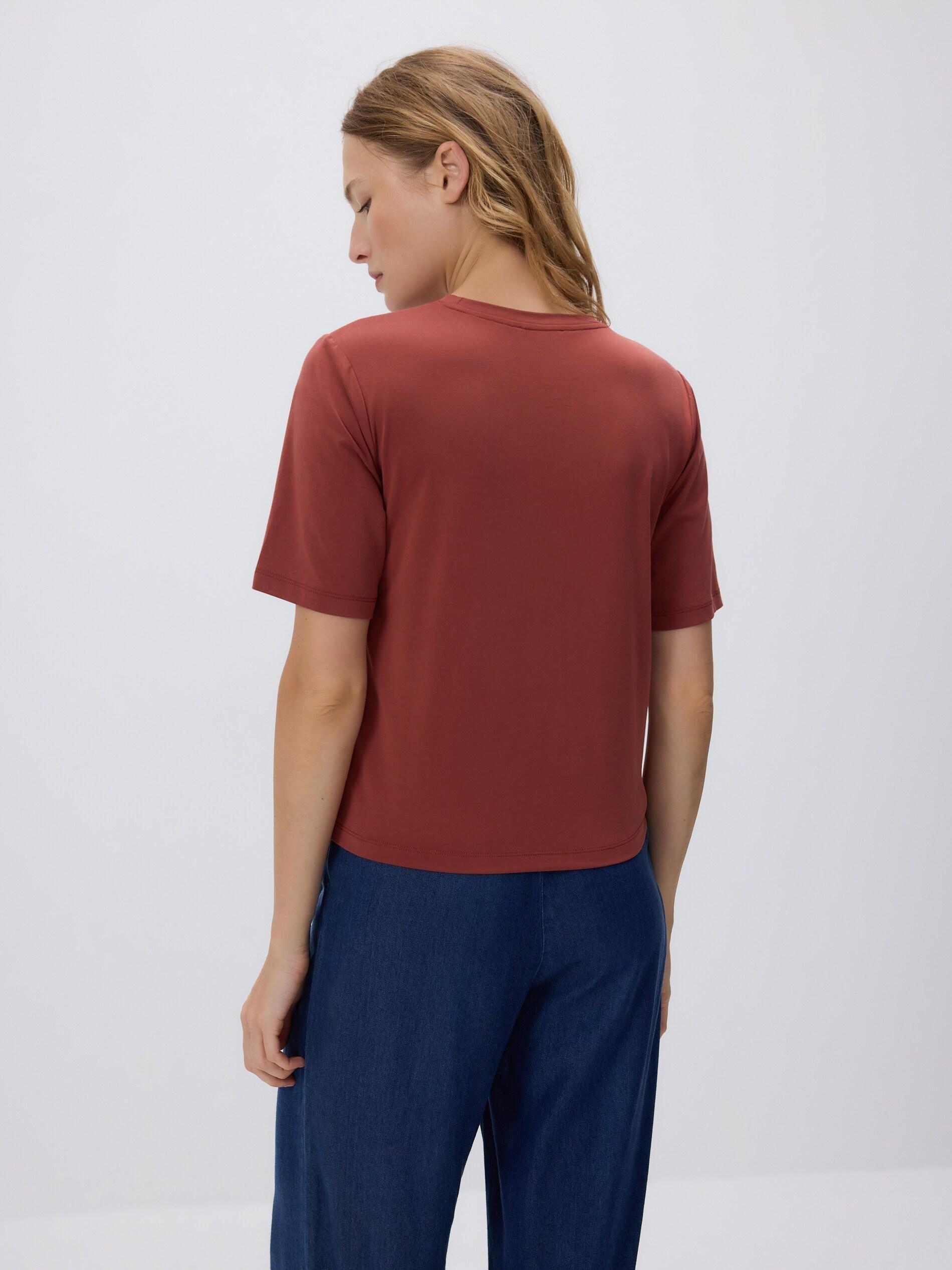 Brown Modal Blend Oversized T-Shirt, Orange, large image number 3