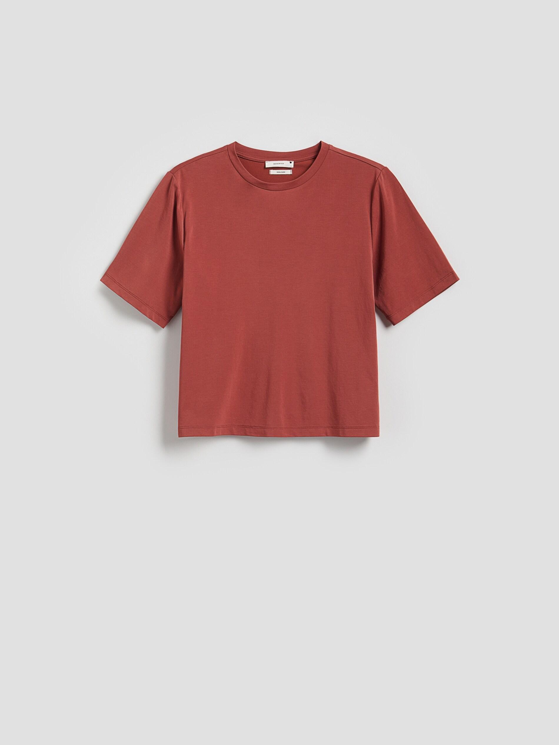 Brown Modal Blend Oversized T-Shirt, Orange, large image number 4