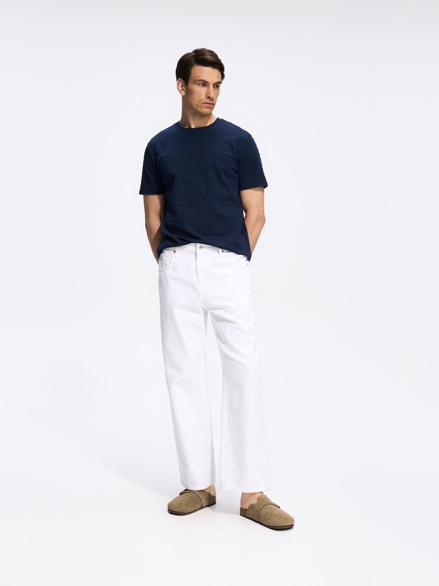 Navy Regular Fit Cotton T-Shirt, Navy, medium