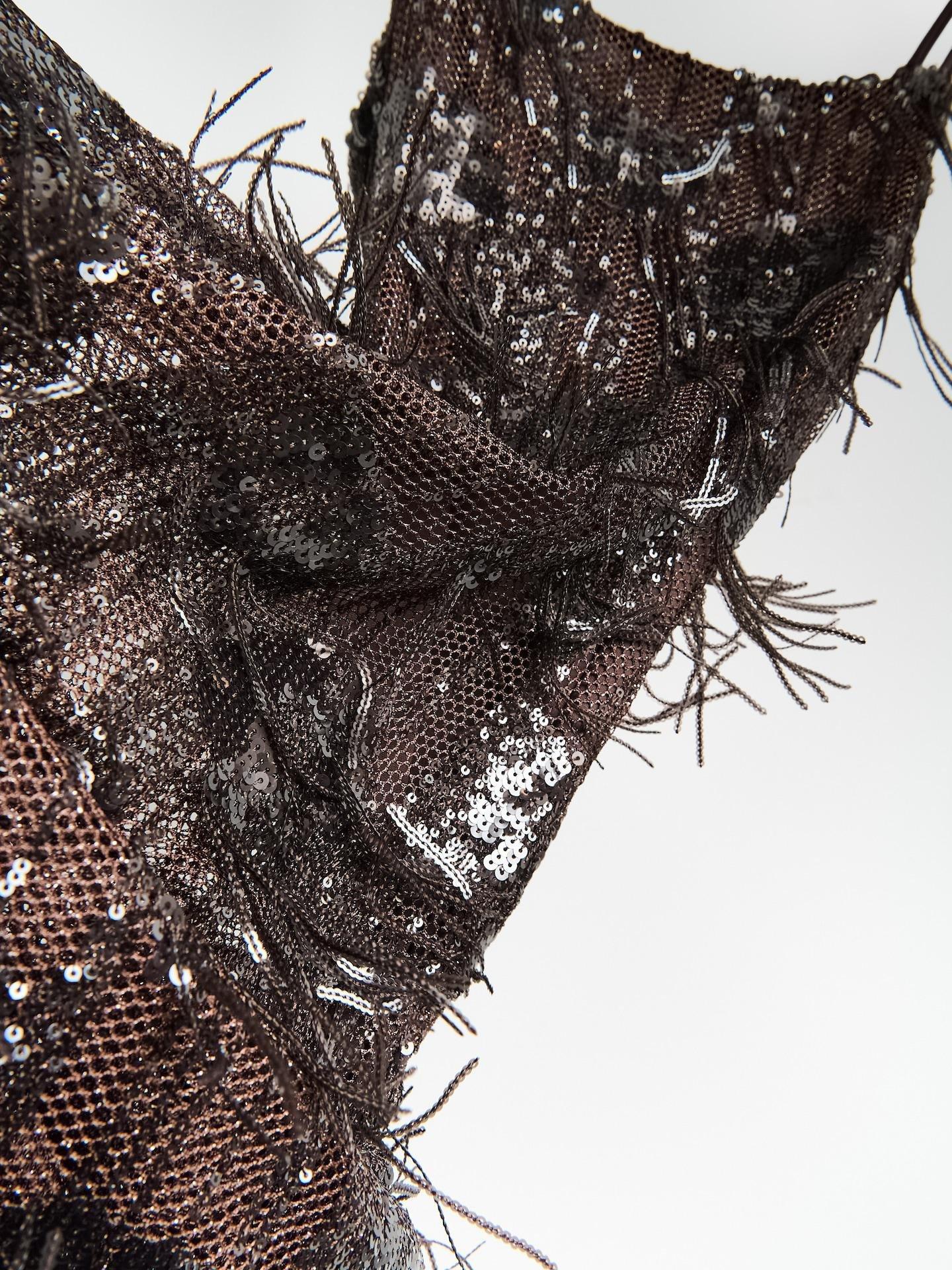 Brown Sequin Dress, Brown, medium