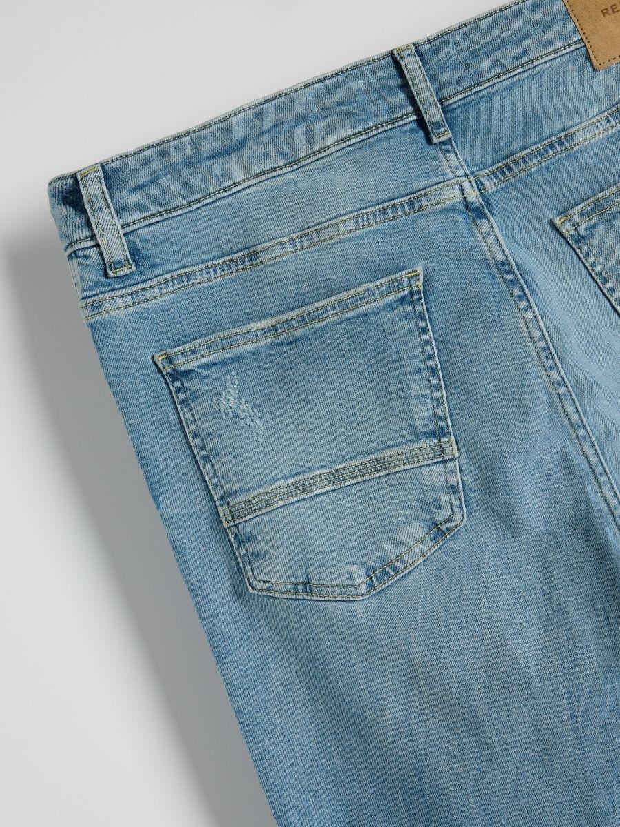 Blue Distressed Carrot Jeans, , large image number 2