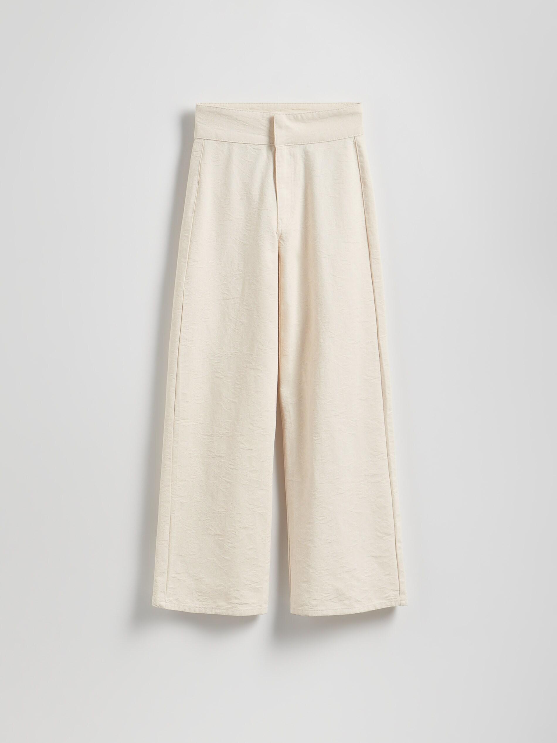 Beige Jeans Wide Leg Jeans, Ivory, medium
