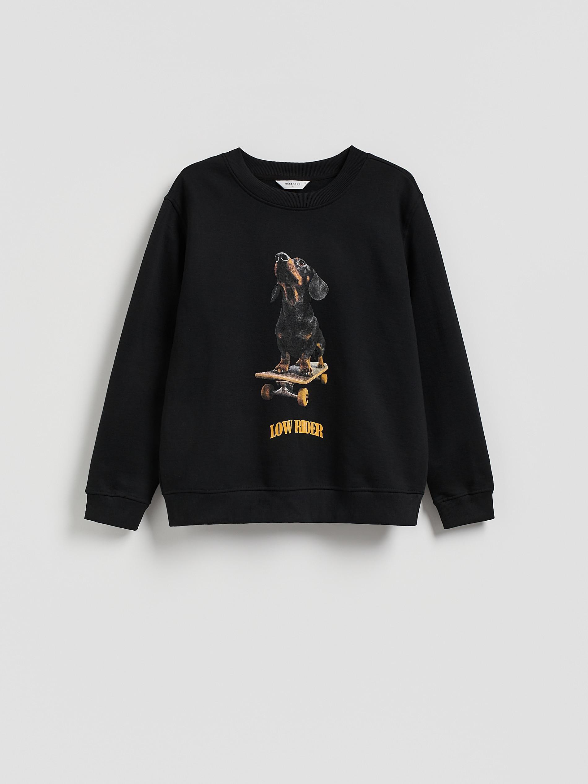 Black Printed Sweatshirt, Black, large image number 5