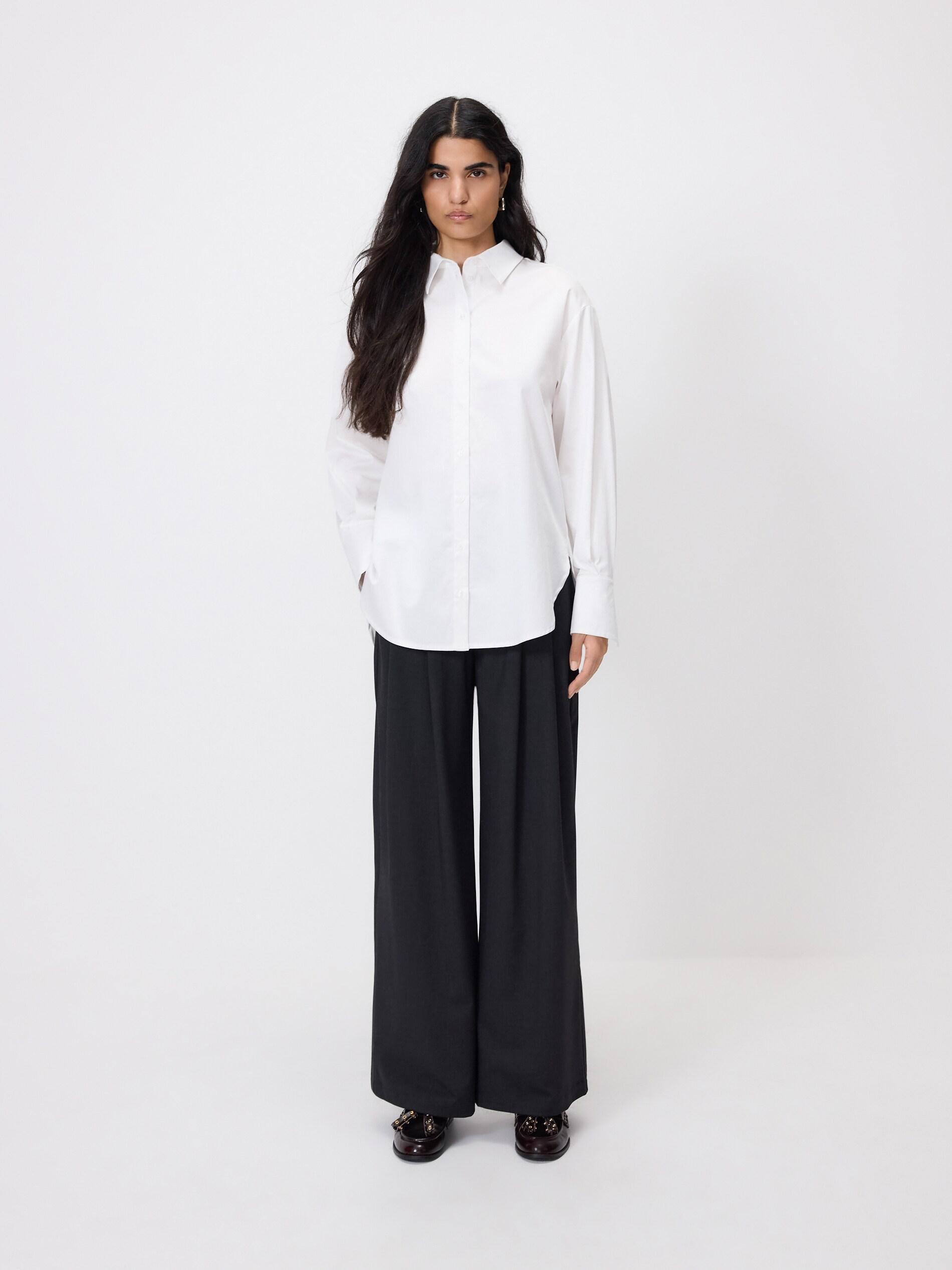 White Cotton Shirt With Wide Cuffs, White, large image number 2