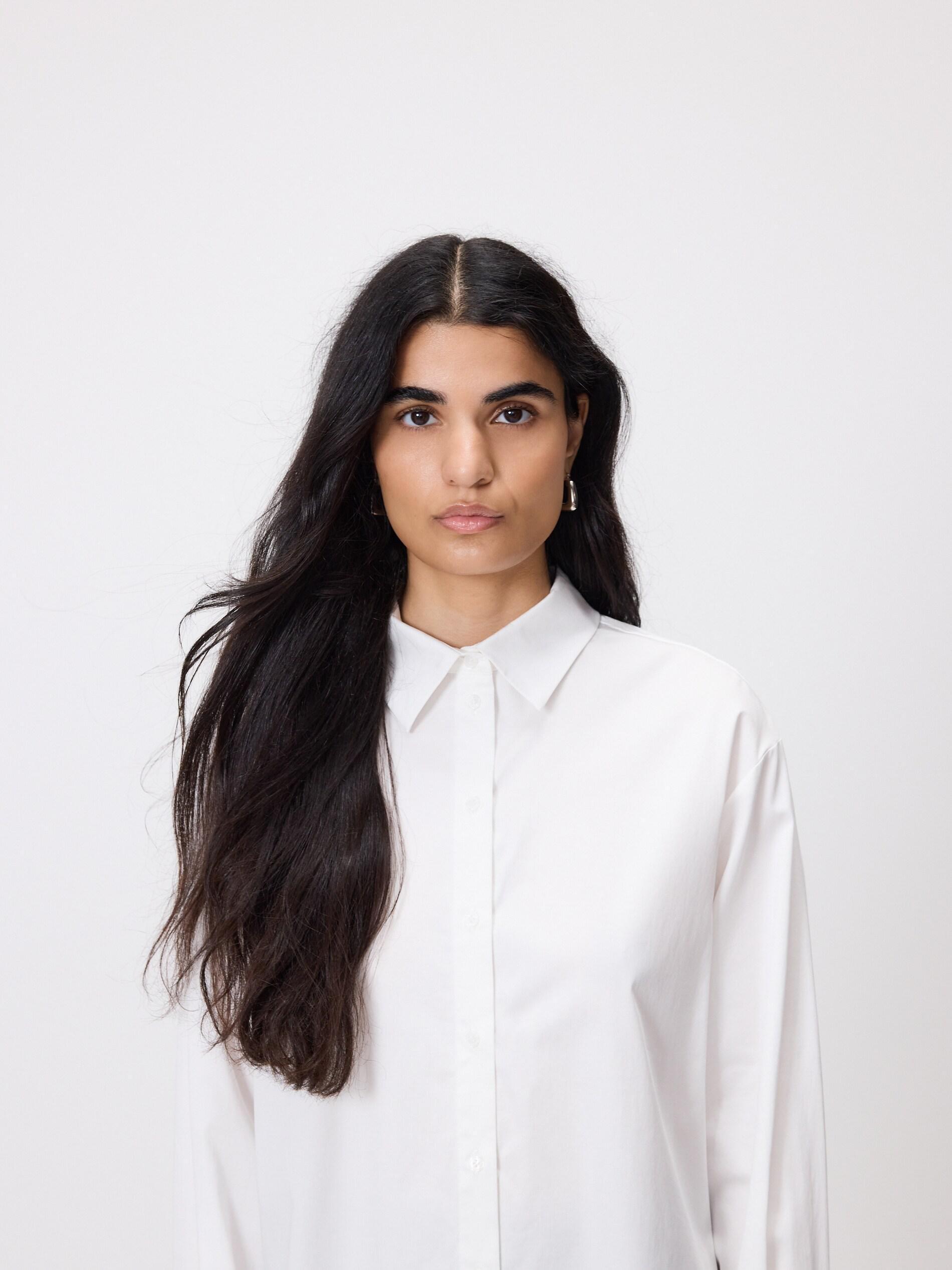 White Cotton Shirt With Wide Cuffs, White, large image number 3