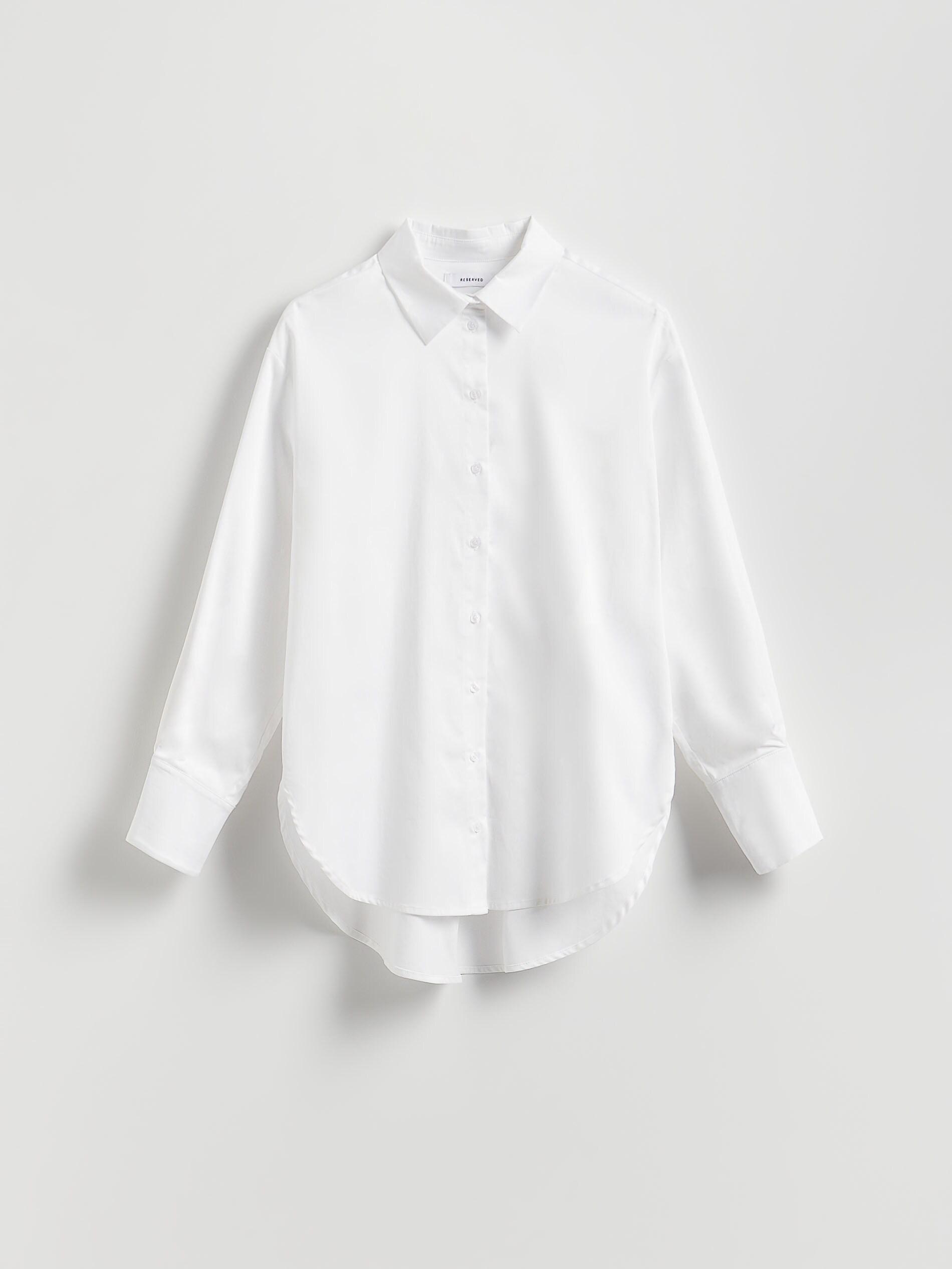 White Cotton Shirt With Wide Cuffs, White, large image number 5