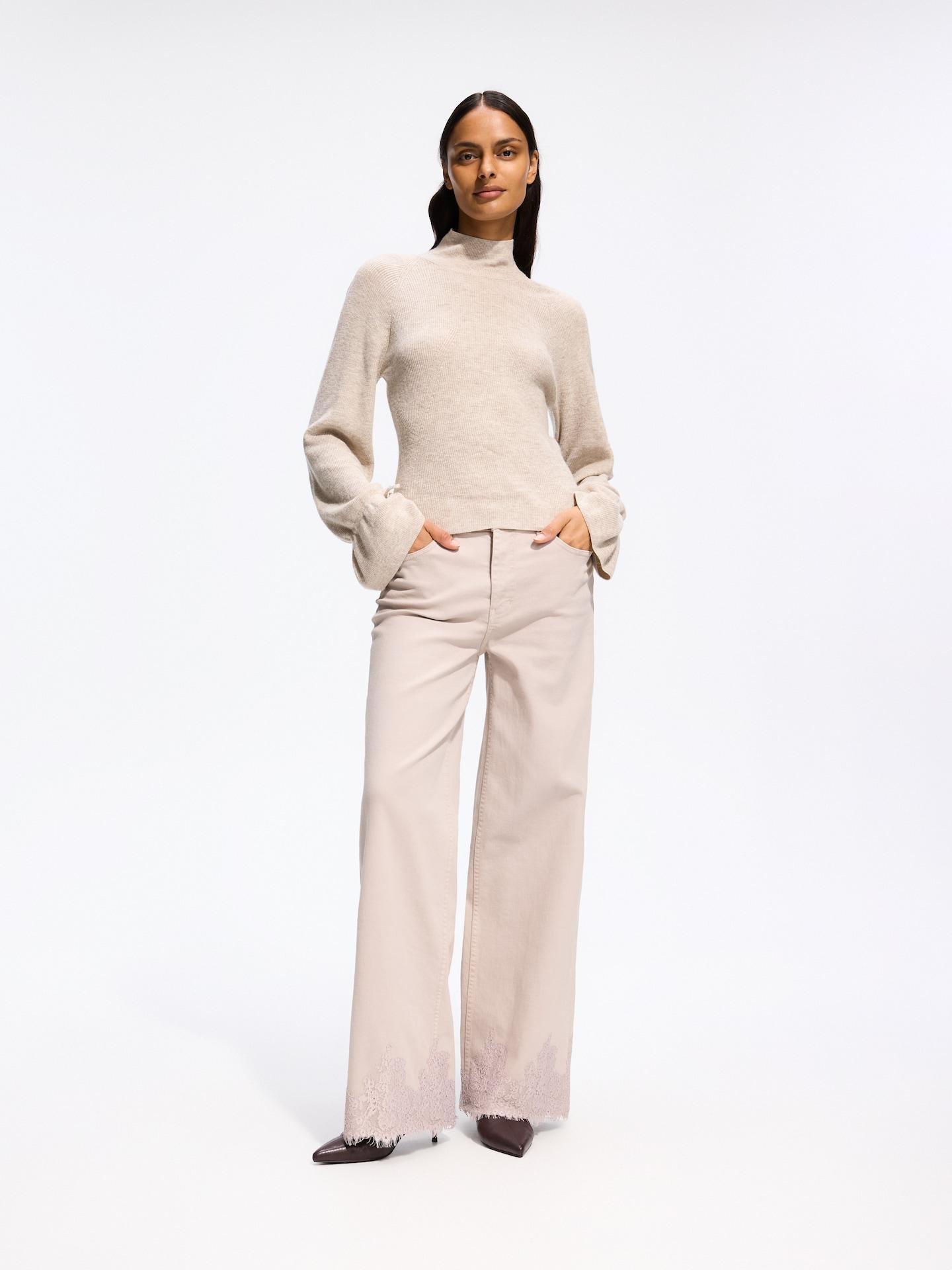 Beige Wool Blend Jumper, Beige, medium