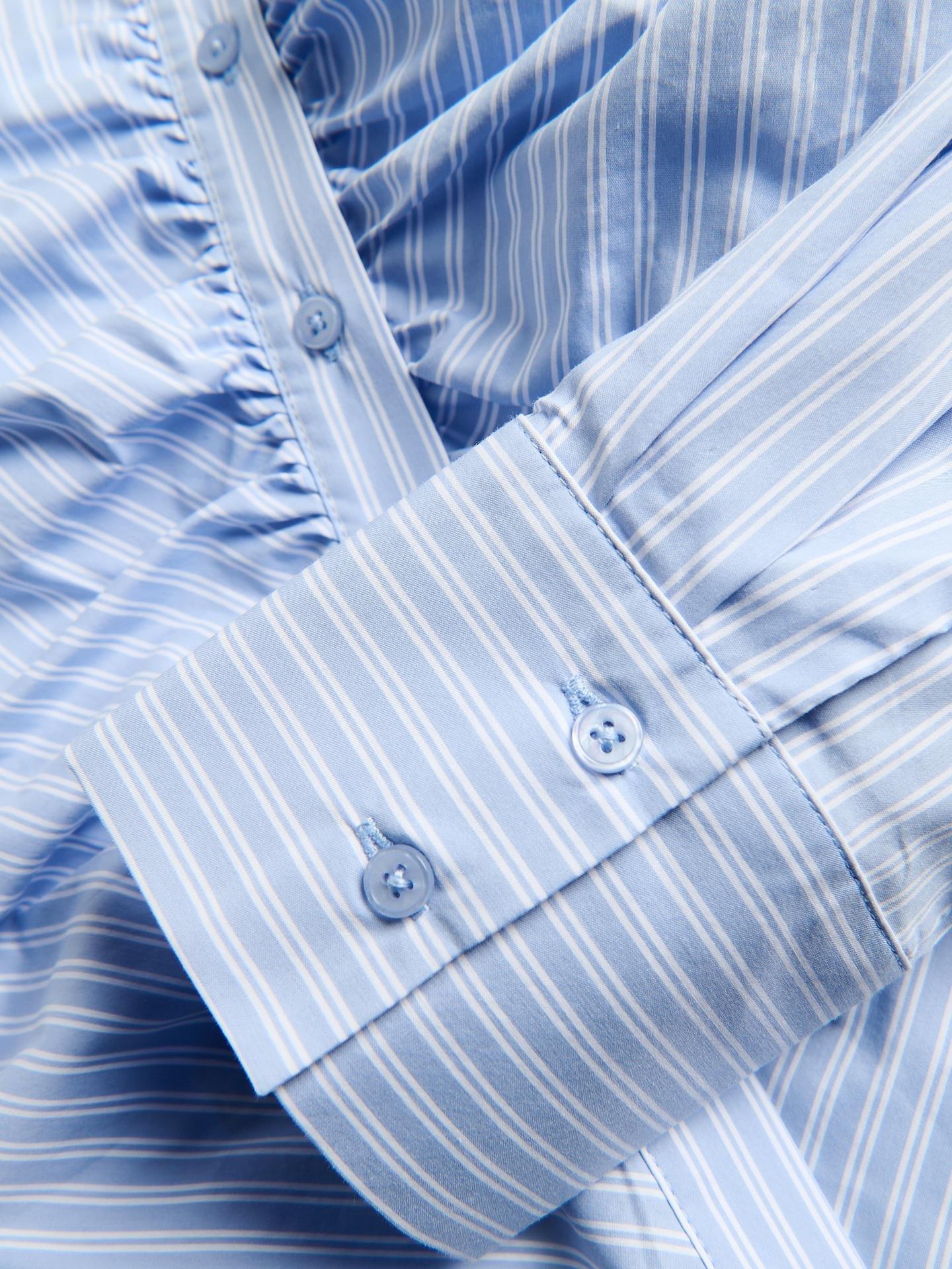 Blue Shirt With Decorative Gathering, Blue, large image number 5