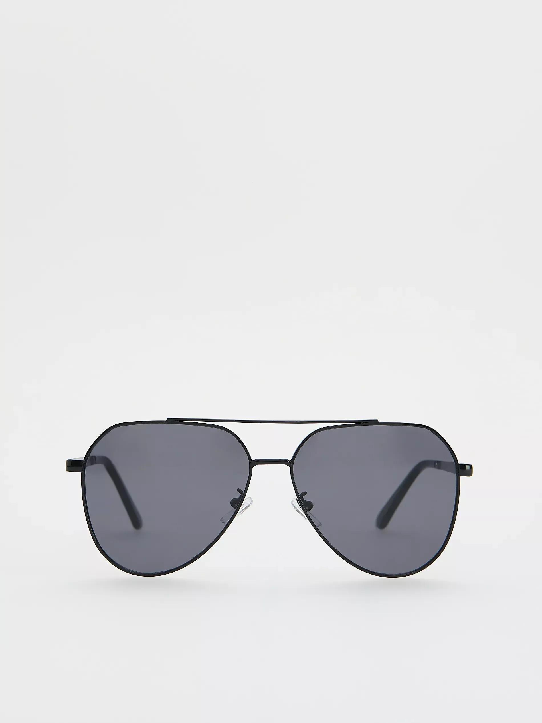 Black Aviator Sunglasses, Black, large image number 0