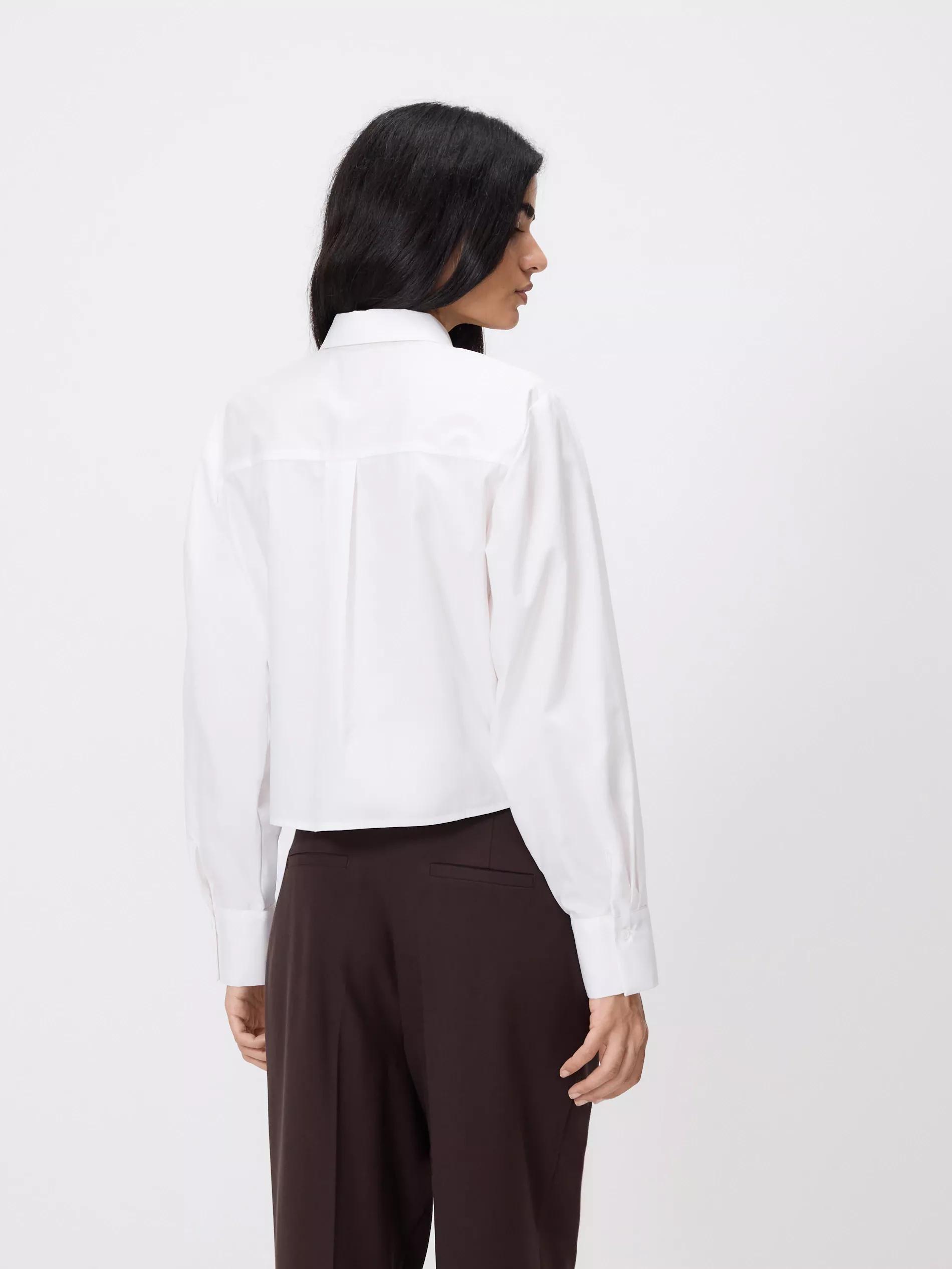 White Cropped Shirt, White, large image number 3
