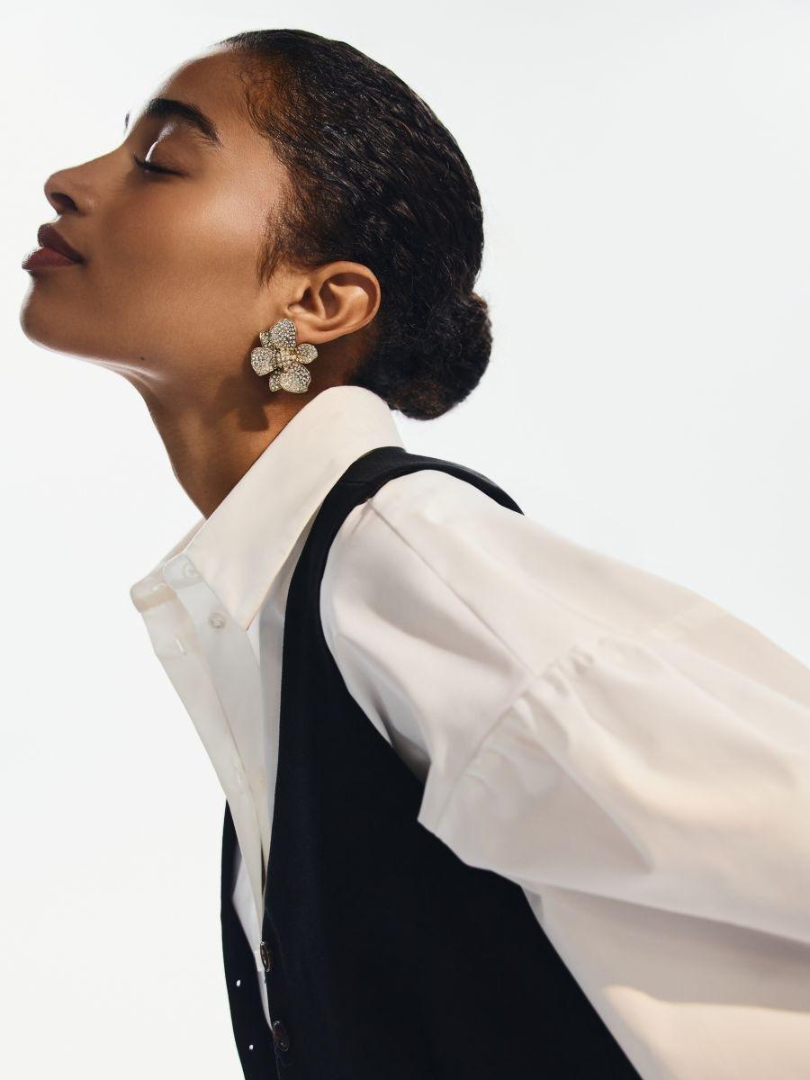 Gold Earrings, Golden, large image number 1