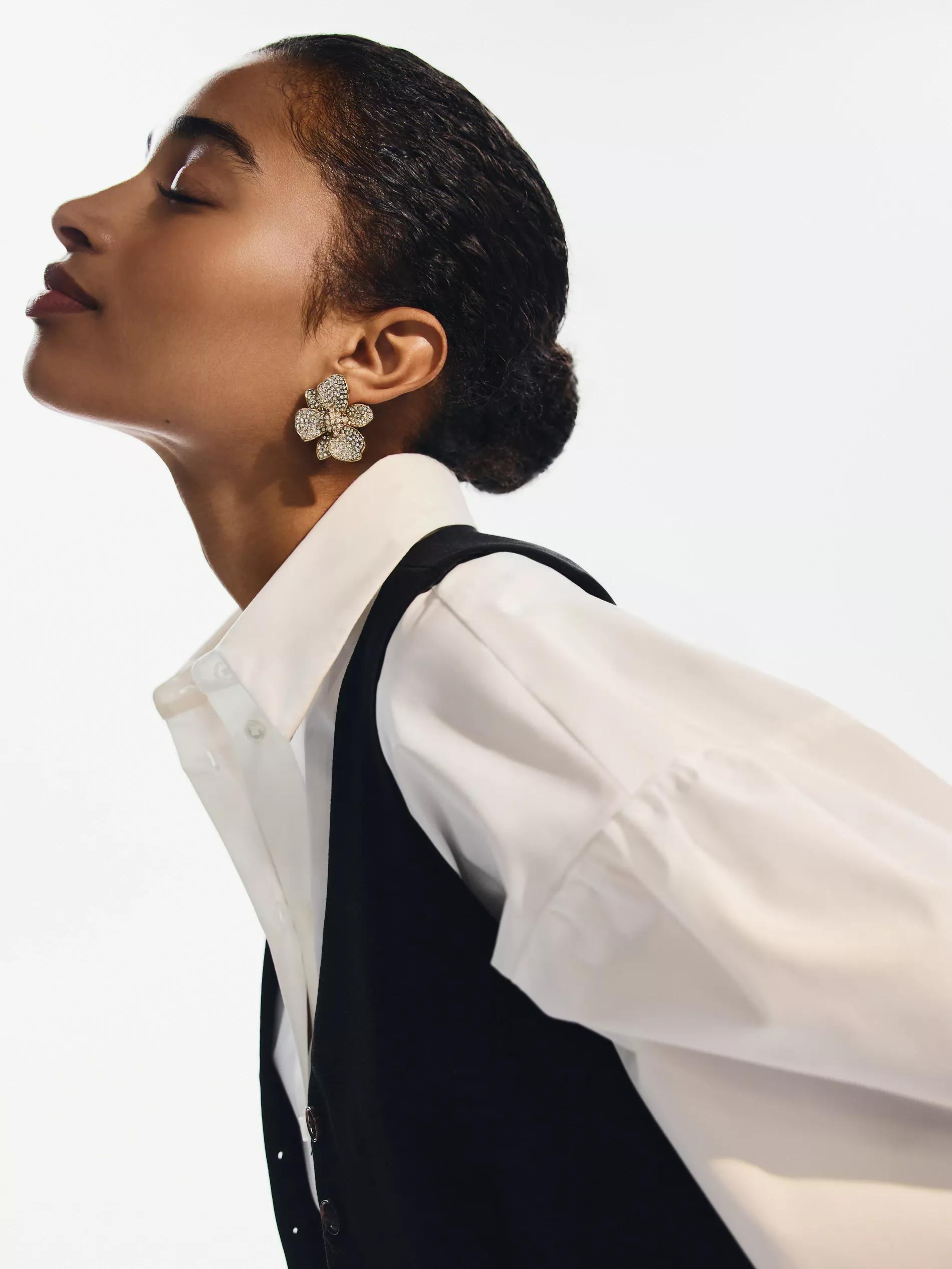 Gold Earrings, Golden, large image number 3