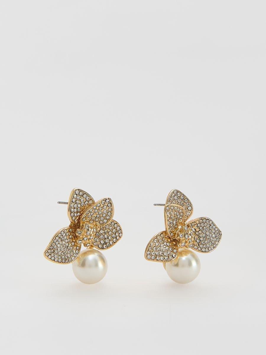 Gold Earrings, Golden, large image number 0