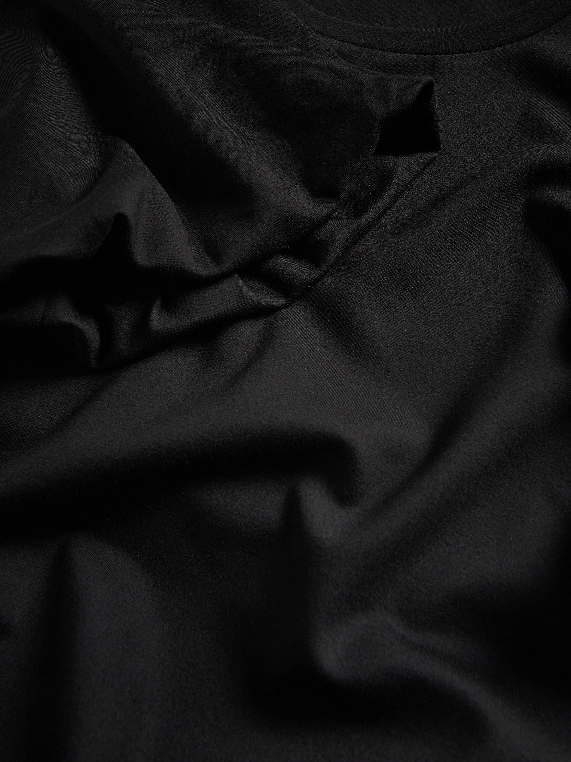 Black T-Shirt With Puff Sleeves, Black, large image number 4