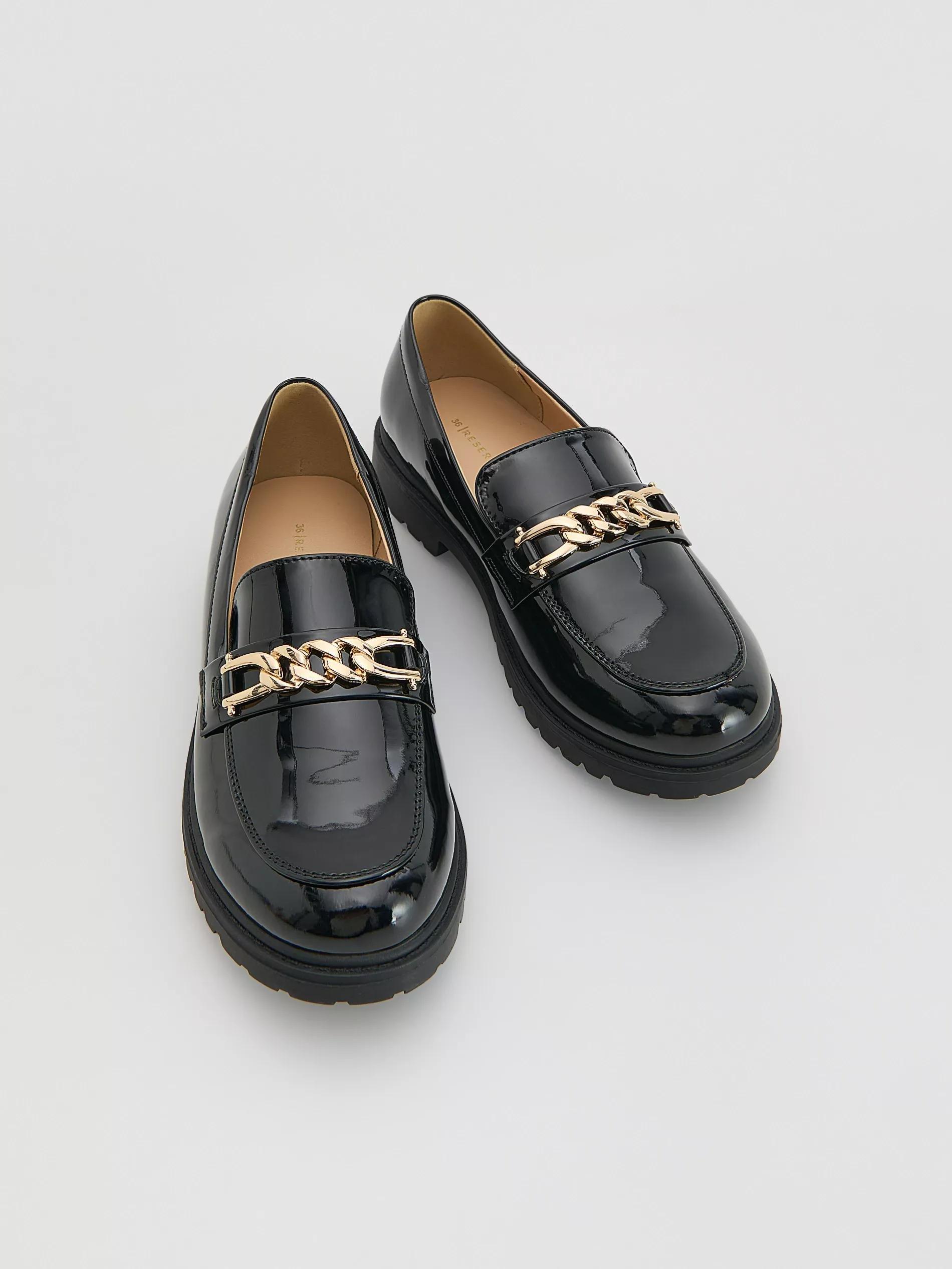 BLACK Loafers with buckle, Black, medium