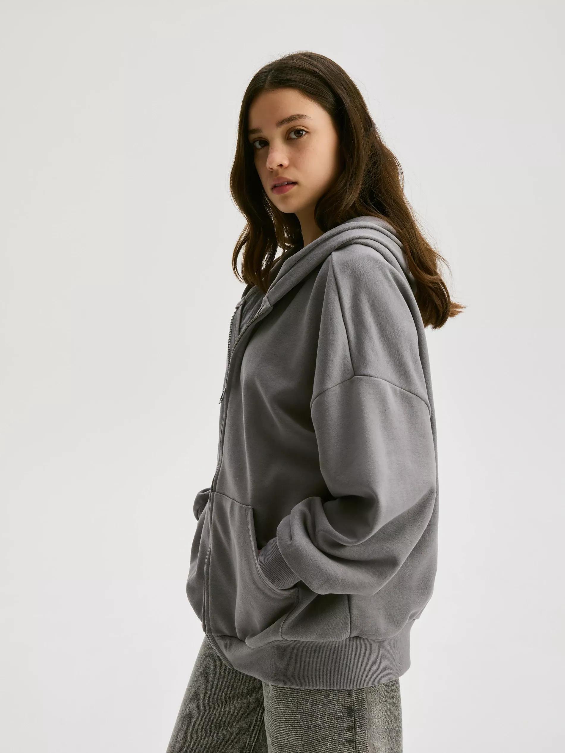 Grey Sweatshirt With Embroidery Detailing, , large image number 3