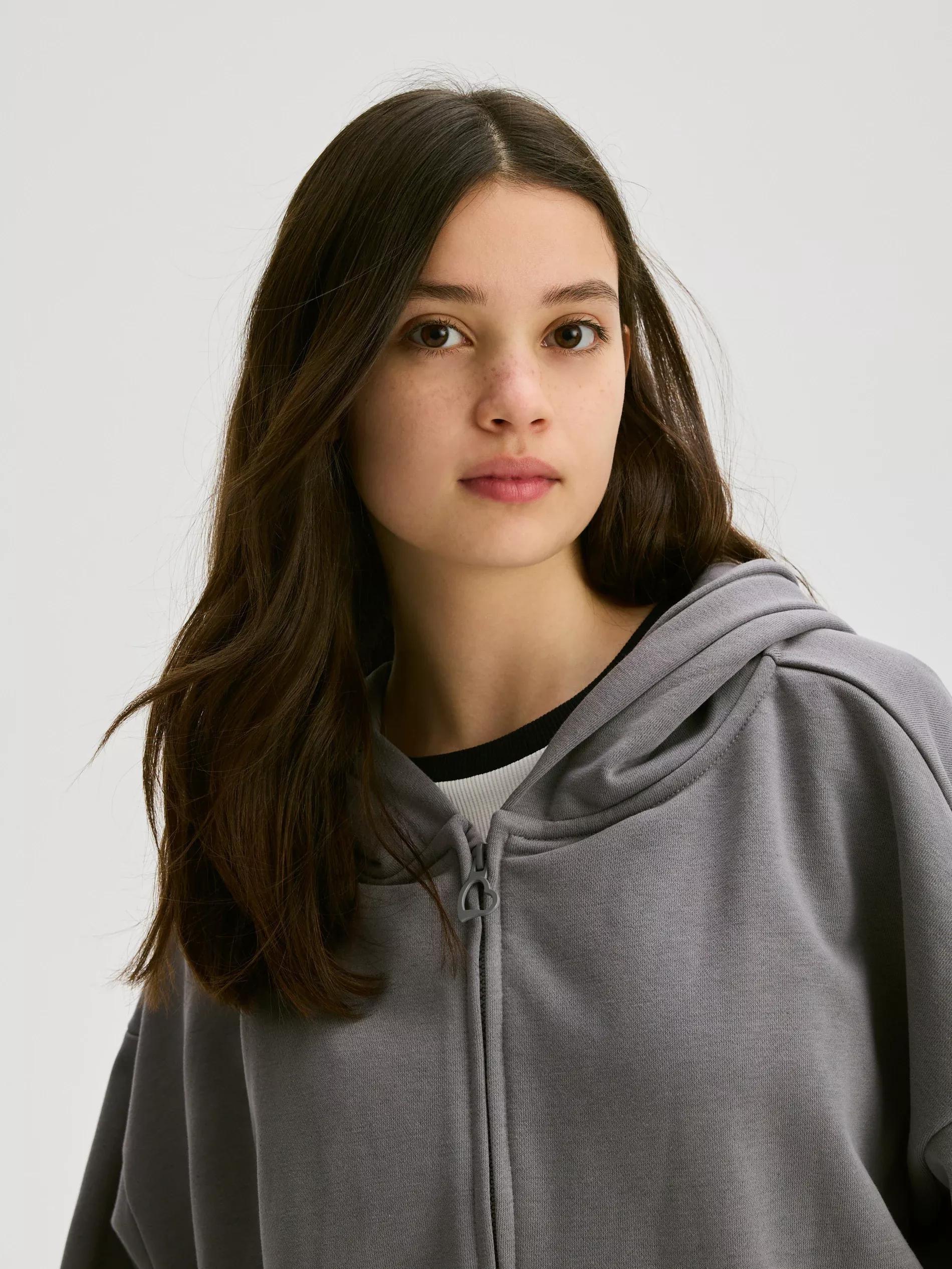Grey Sweatshirt With Embroidery Detailing, , large image number 4