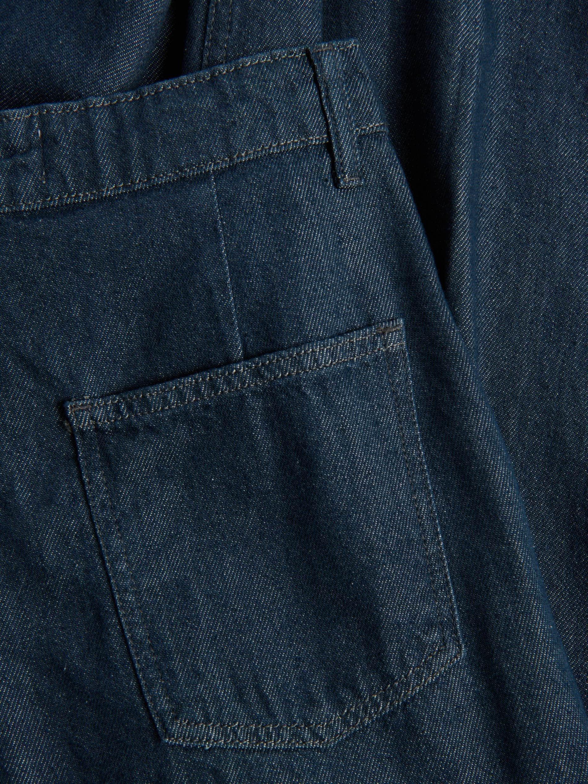 Navy Wide Leg Jeans With Pleats, Blue, large image number 4