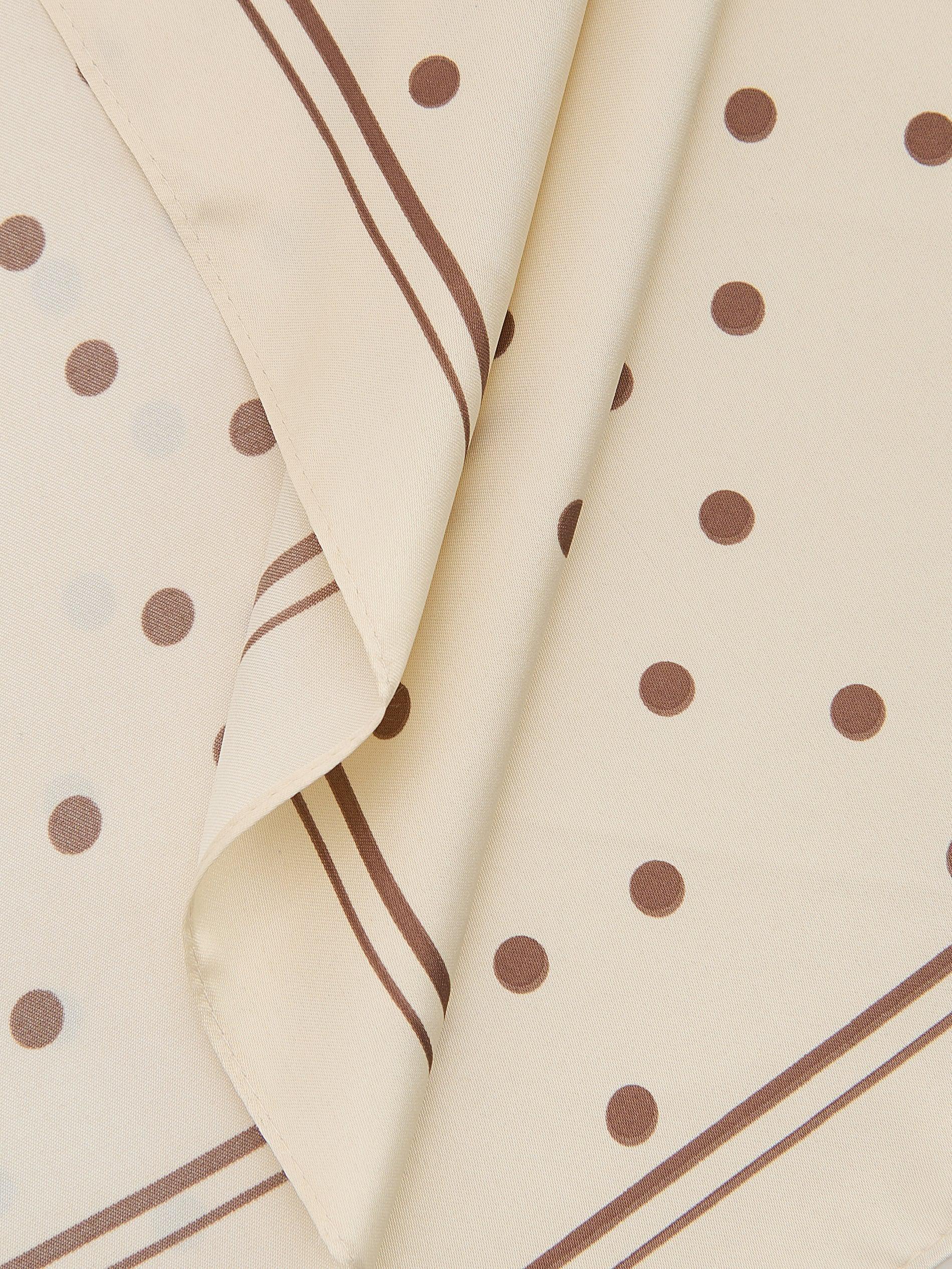 Beige Patterned Neckerchief, Ivory, large image number 4