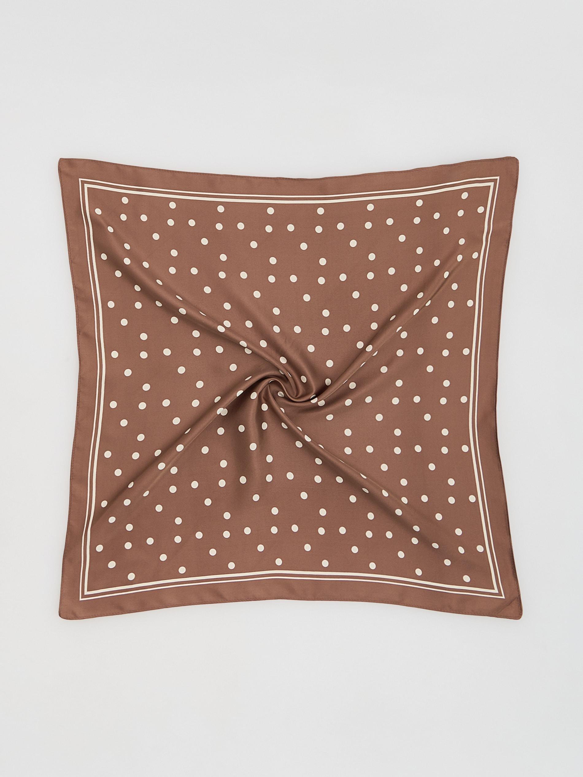 Brown Patterned Neckerchief, Brown, medium