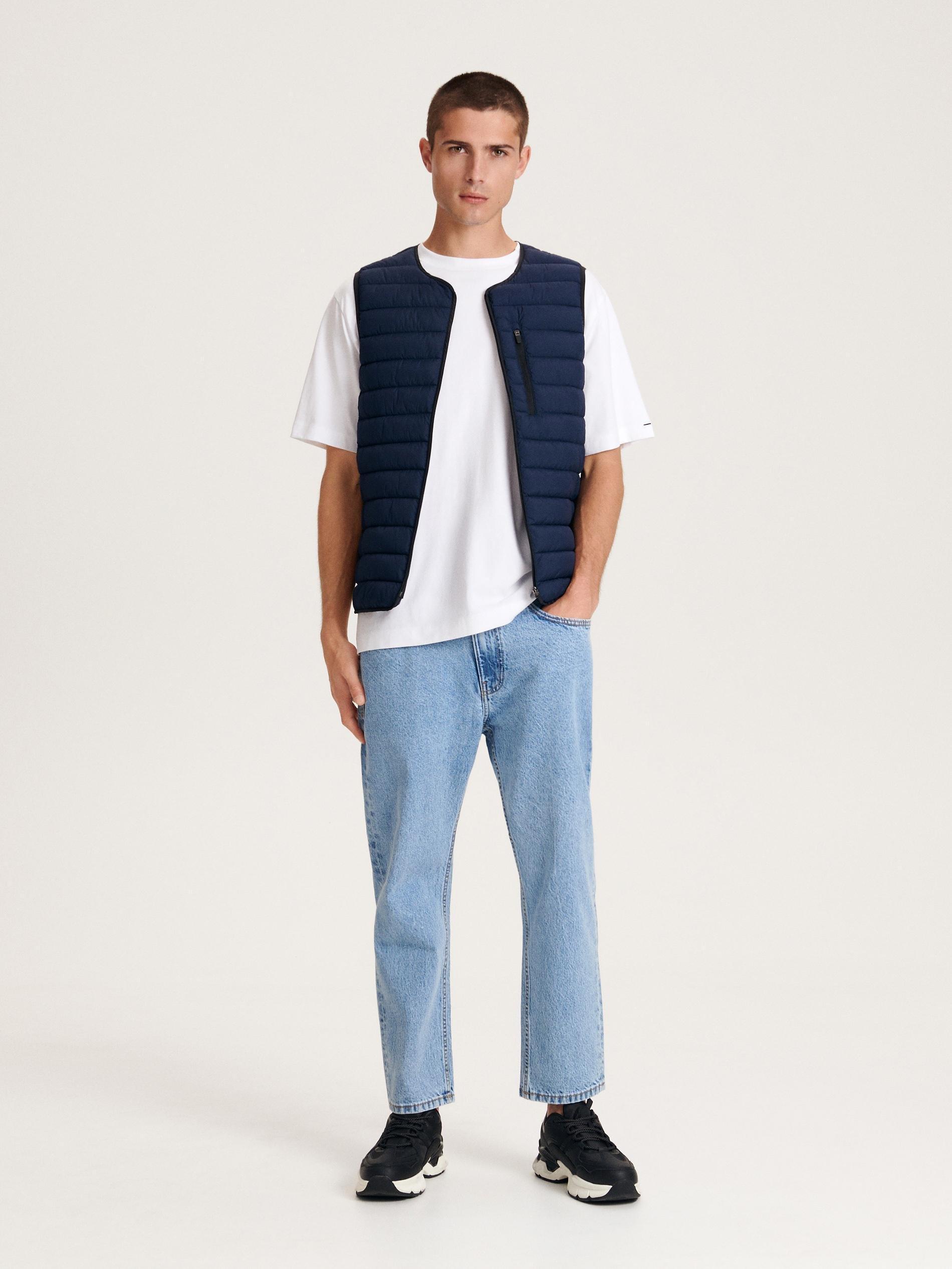 Navy Quilted Vest, , large image number 0