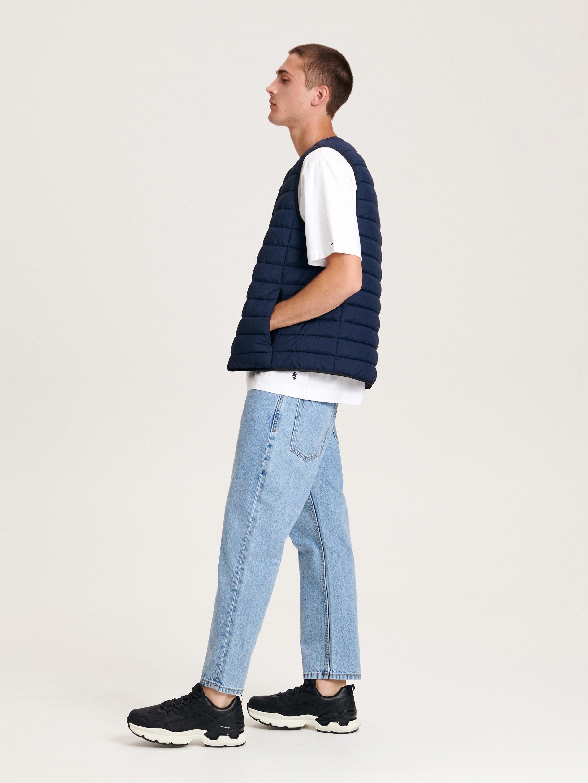 Navy Quilted Vest, , large image number 3