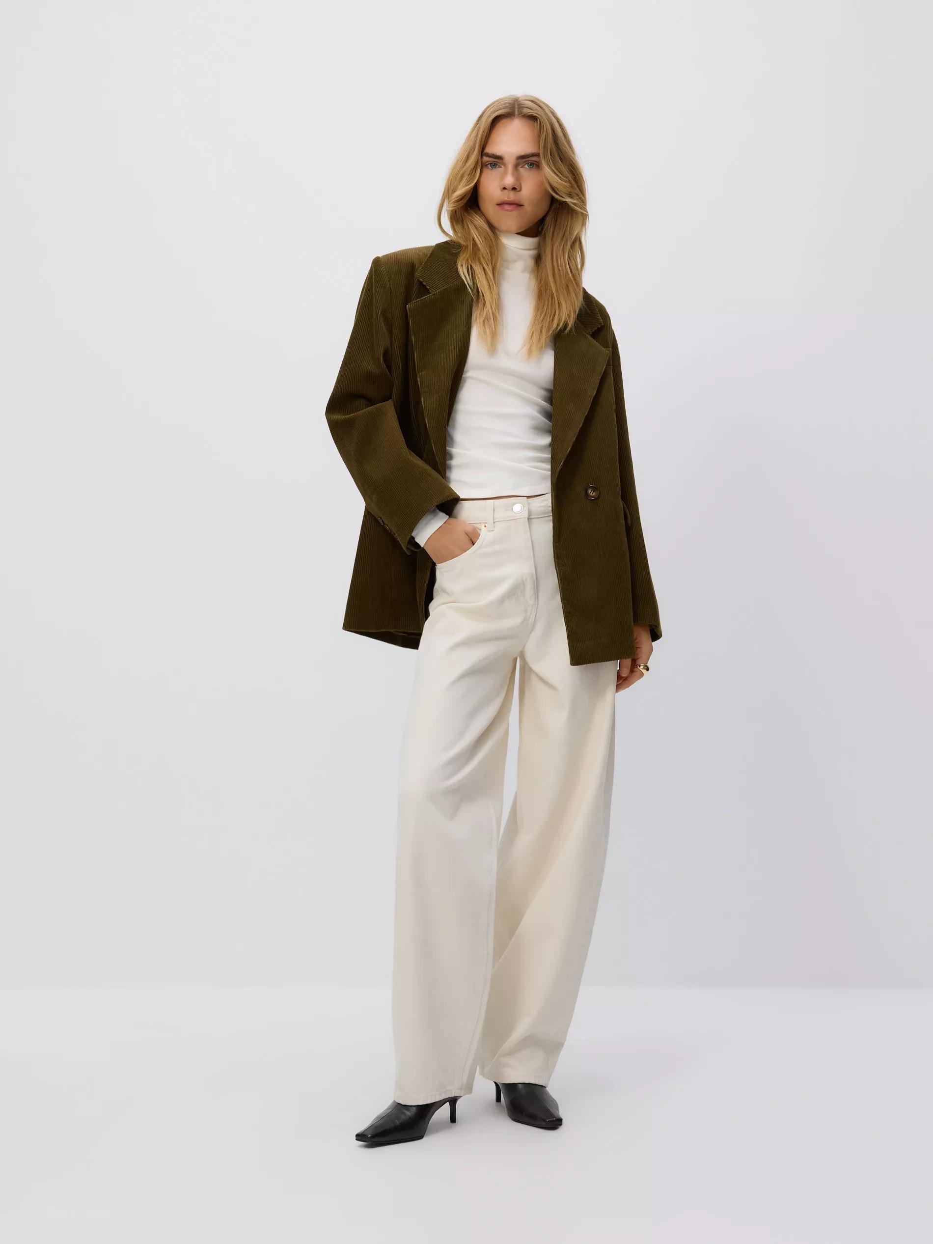 Beige Jeans Balloon Fit Jeans, Ivory, large image number 0