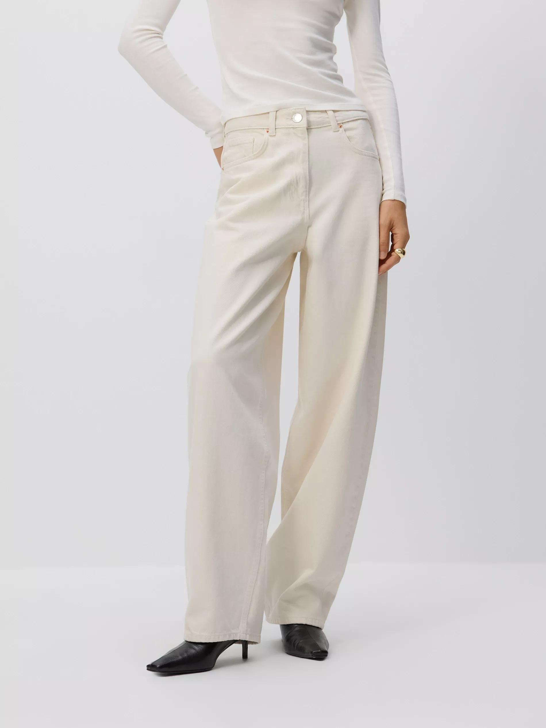 Beige Jeans Balloon Fit Jeans, Ivory, large image number 1