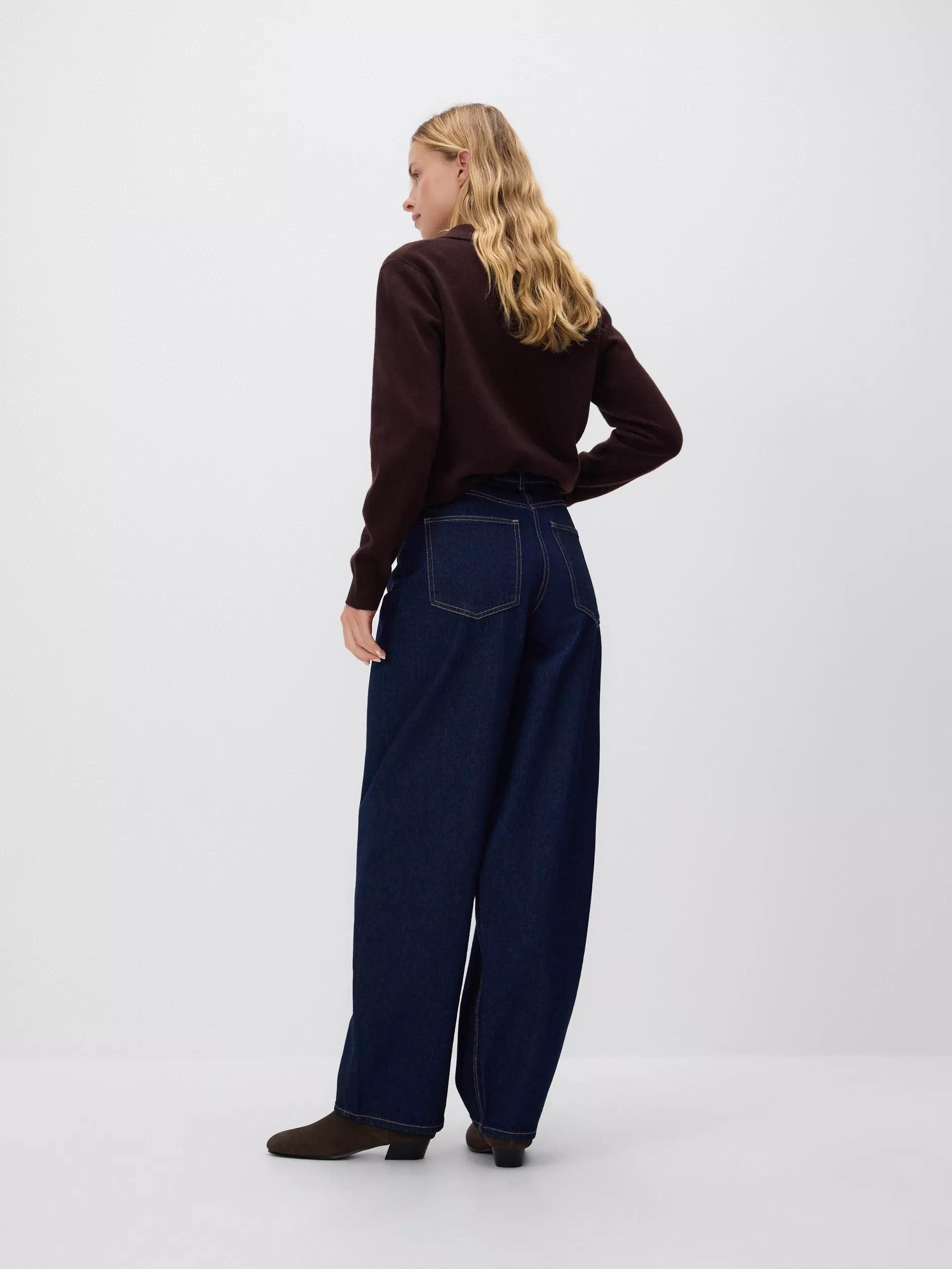 Navy Balloon Fit Jeans, Navy, large image number 1