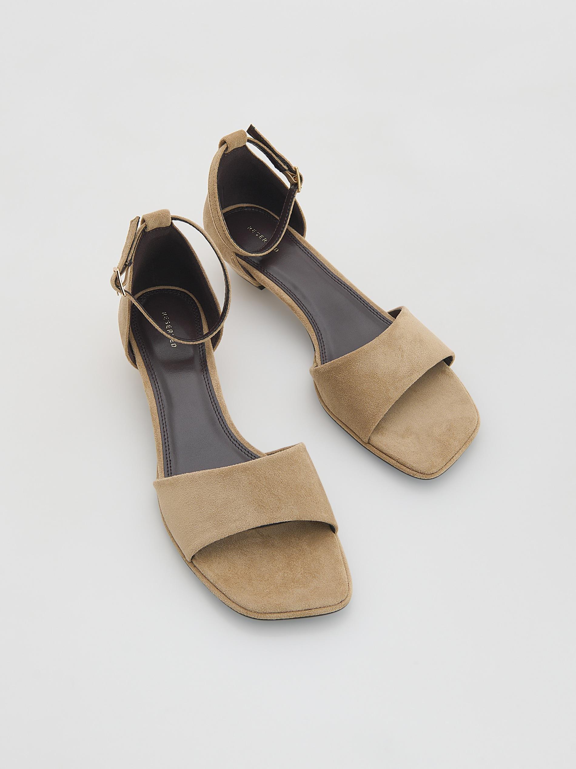 Beige Heeled Sandals, Beige, large image number 1