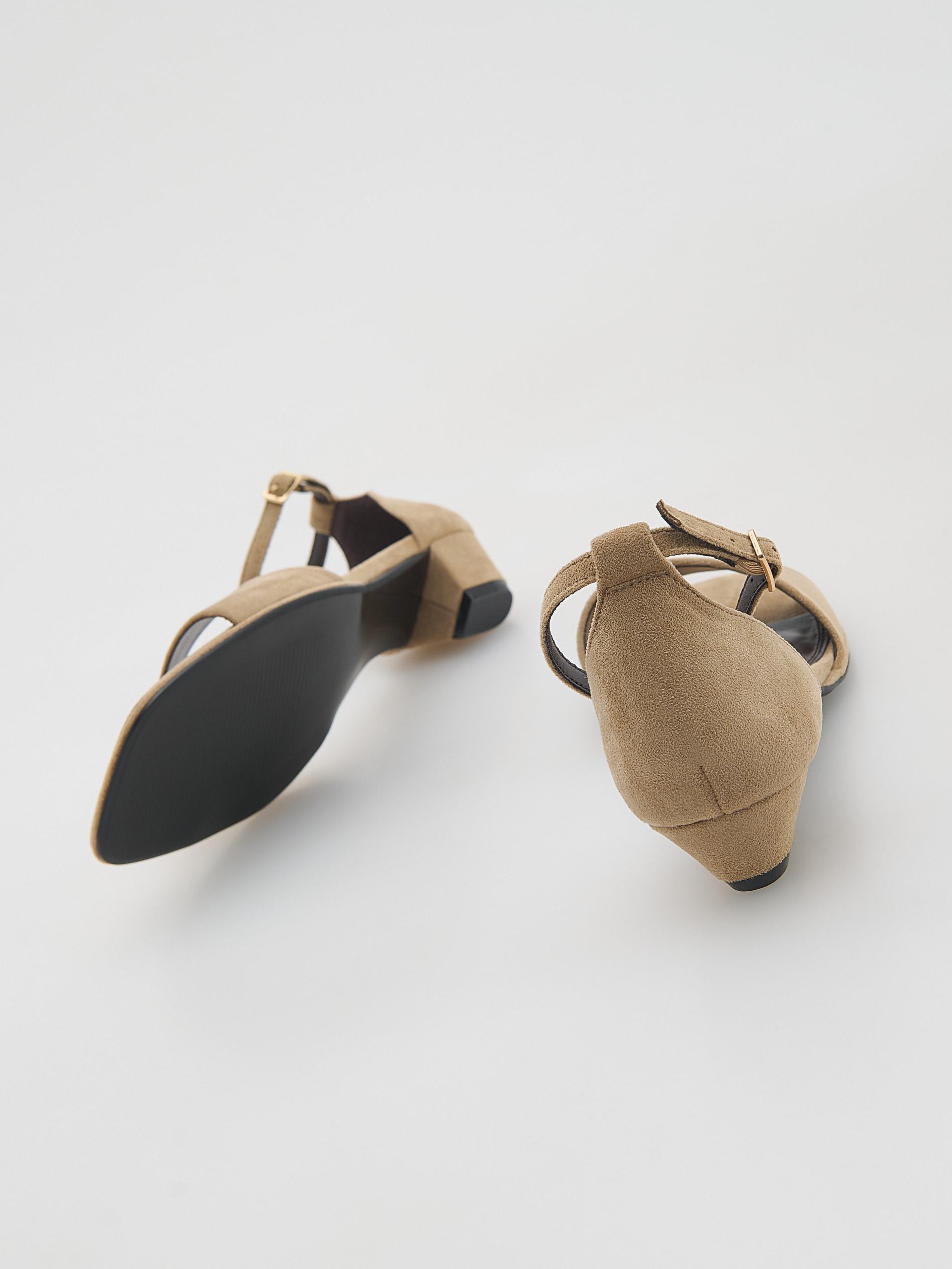 Beige Heeled Sandals, Beige, large image number 2