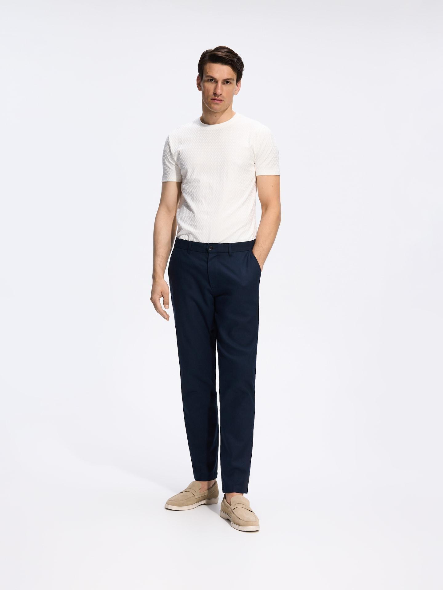 Cream Slim Fit Structural T-Shirt, Ivory, large image number 0