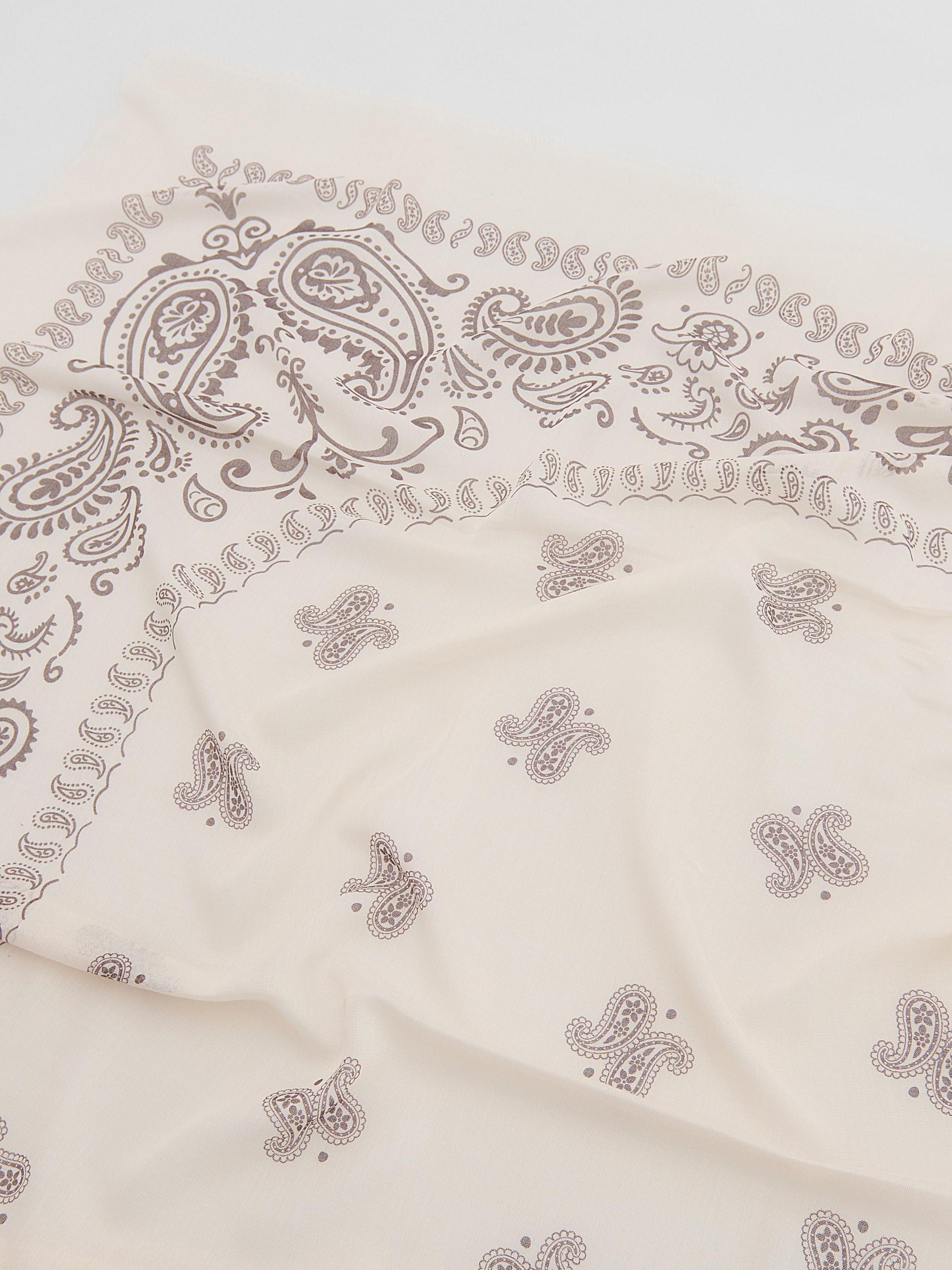 Beige Patterned Scarf With Viscose Blend, Beige, large image number 1
