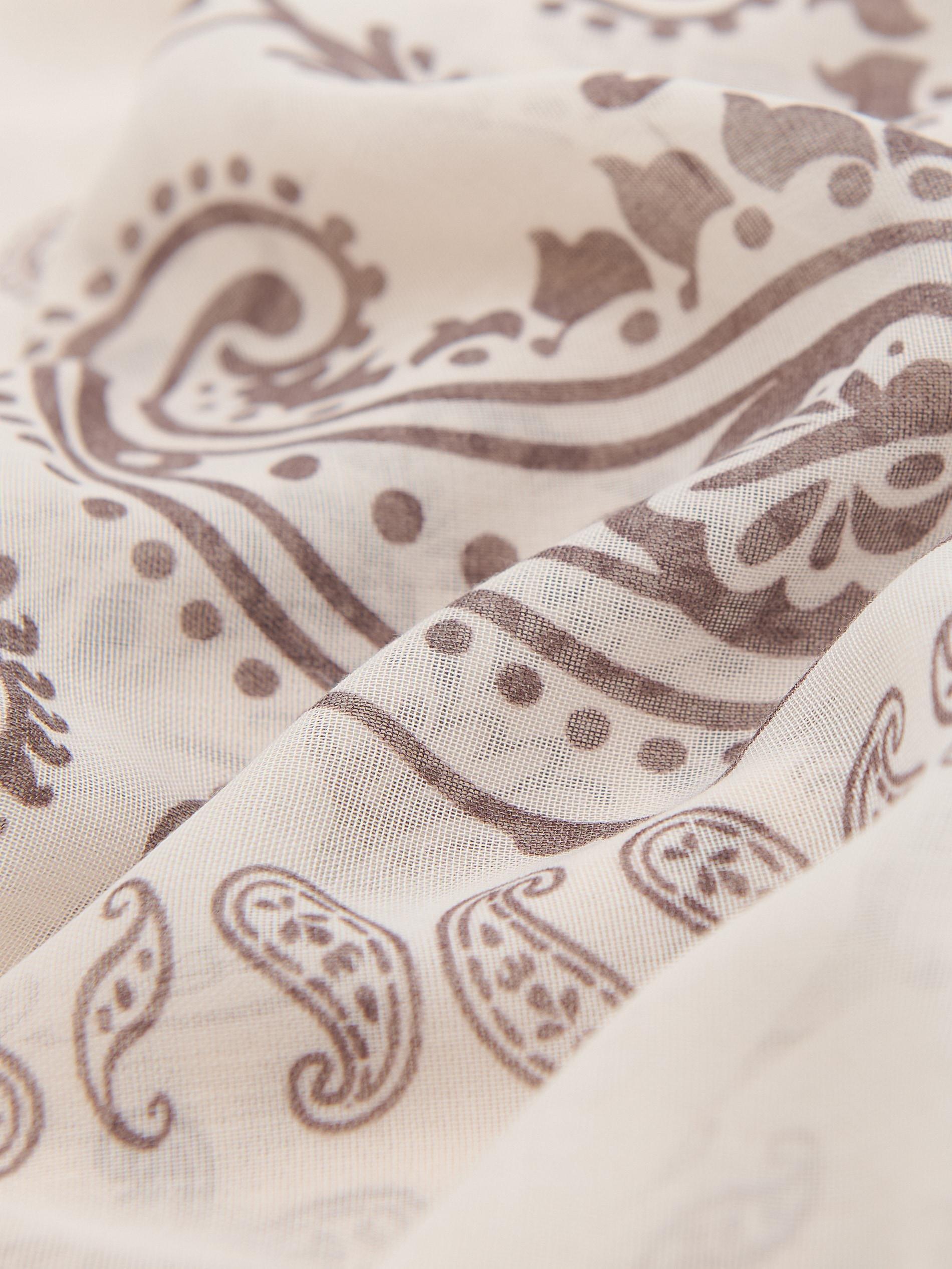 Beige Patterned Scarf With Viscose Blend, Beige, medium