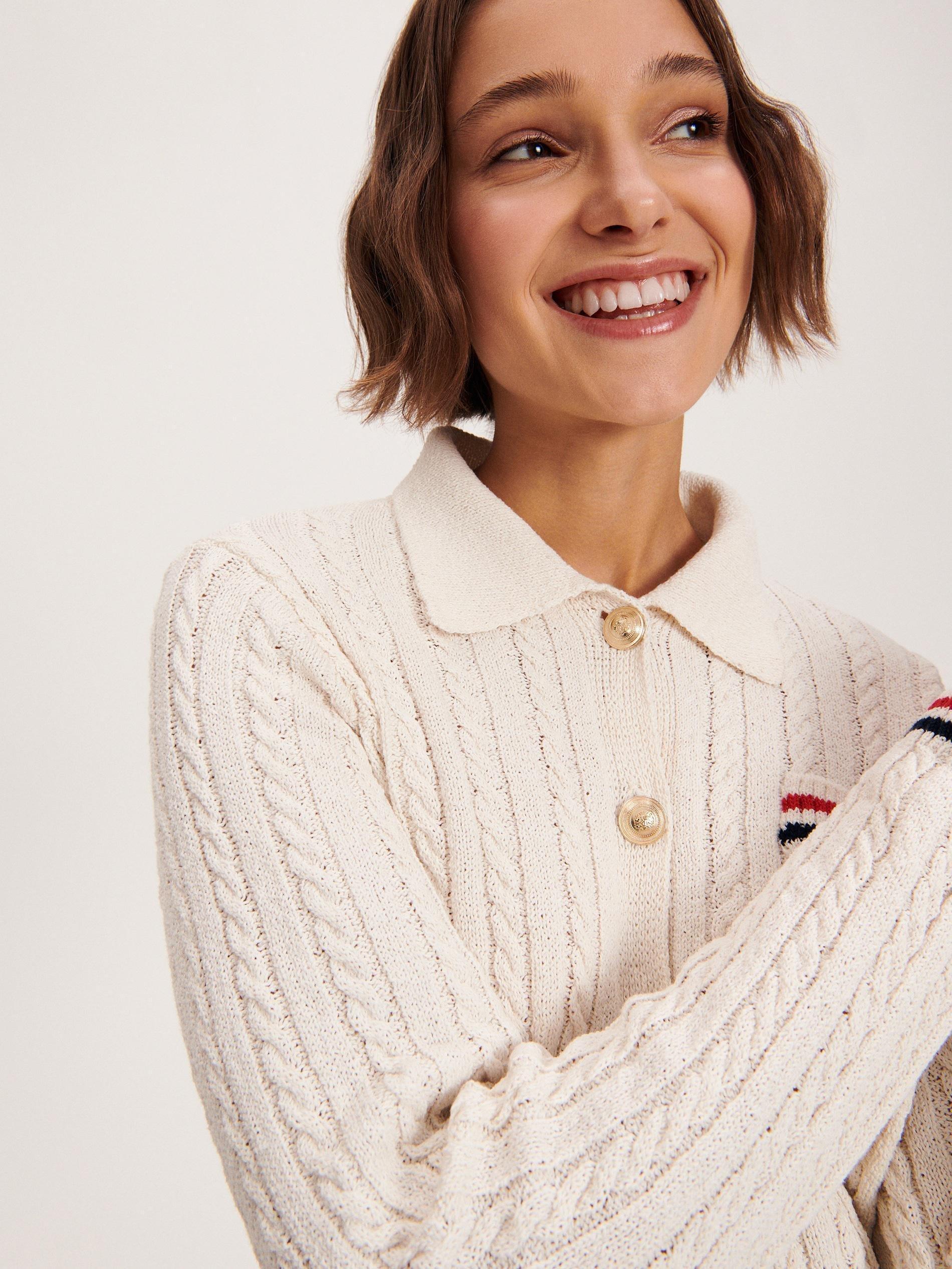 Ivory Collar Sweater, , large image number 2