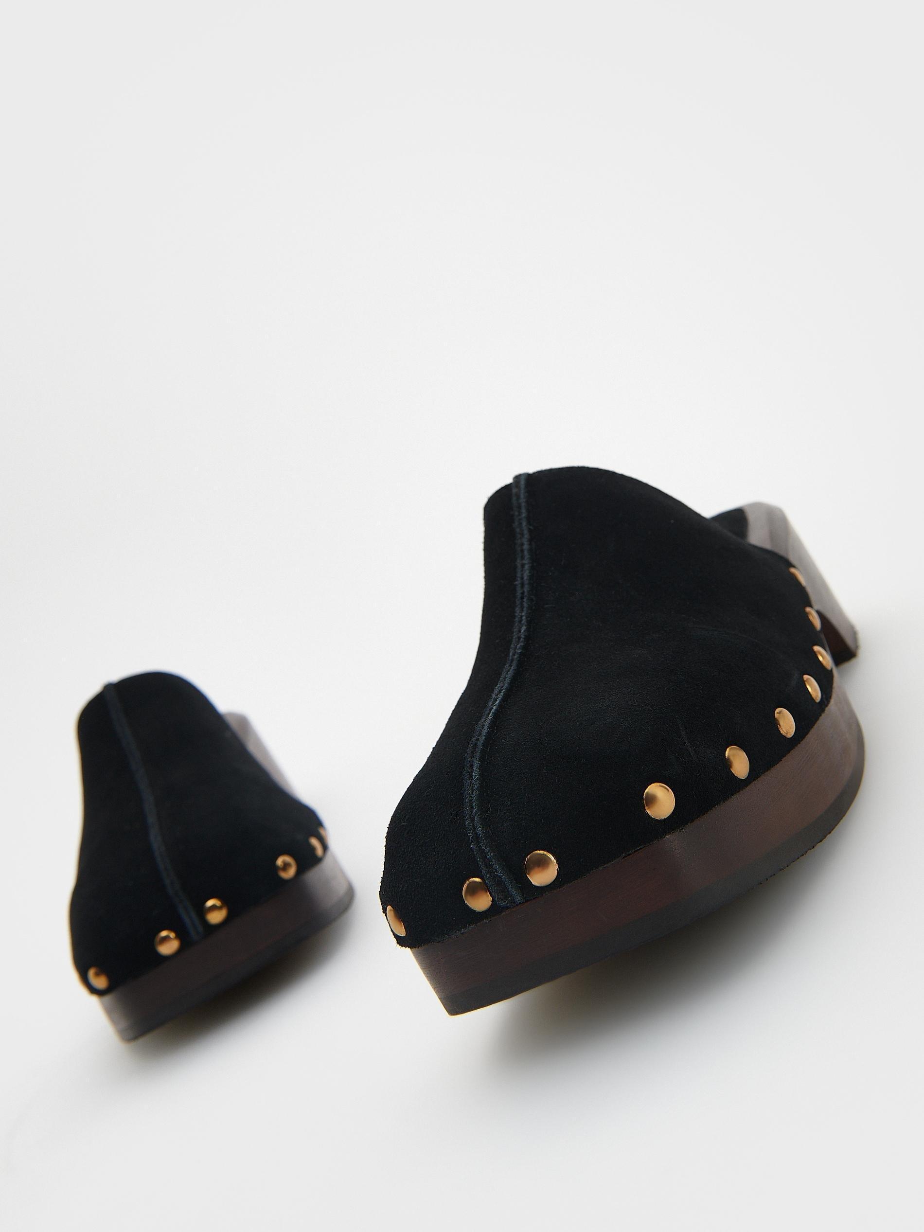 Black Suede Mule Shoes, , large image number 3
