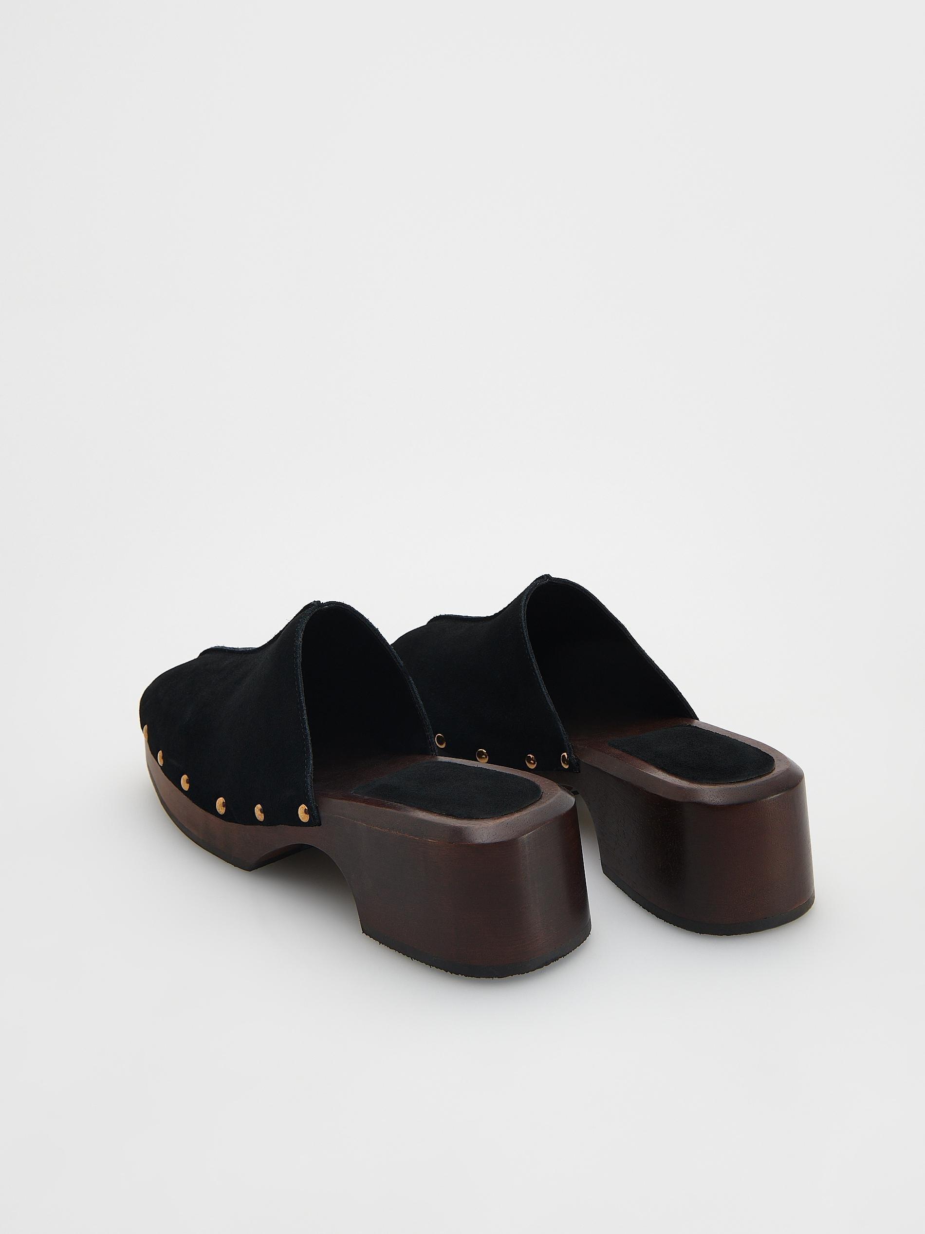 Black Suede Mule Shoes, , large image number 4